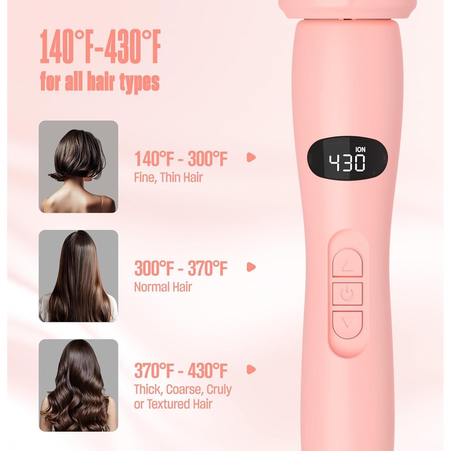 Cepillo Térmico Bekind Twist Pro 33.99cm Durazno 2 en 1