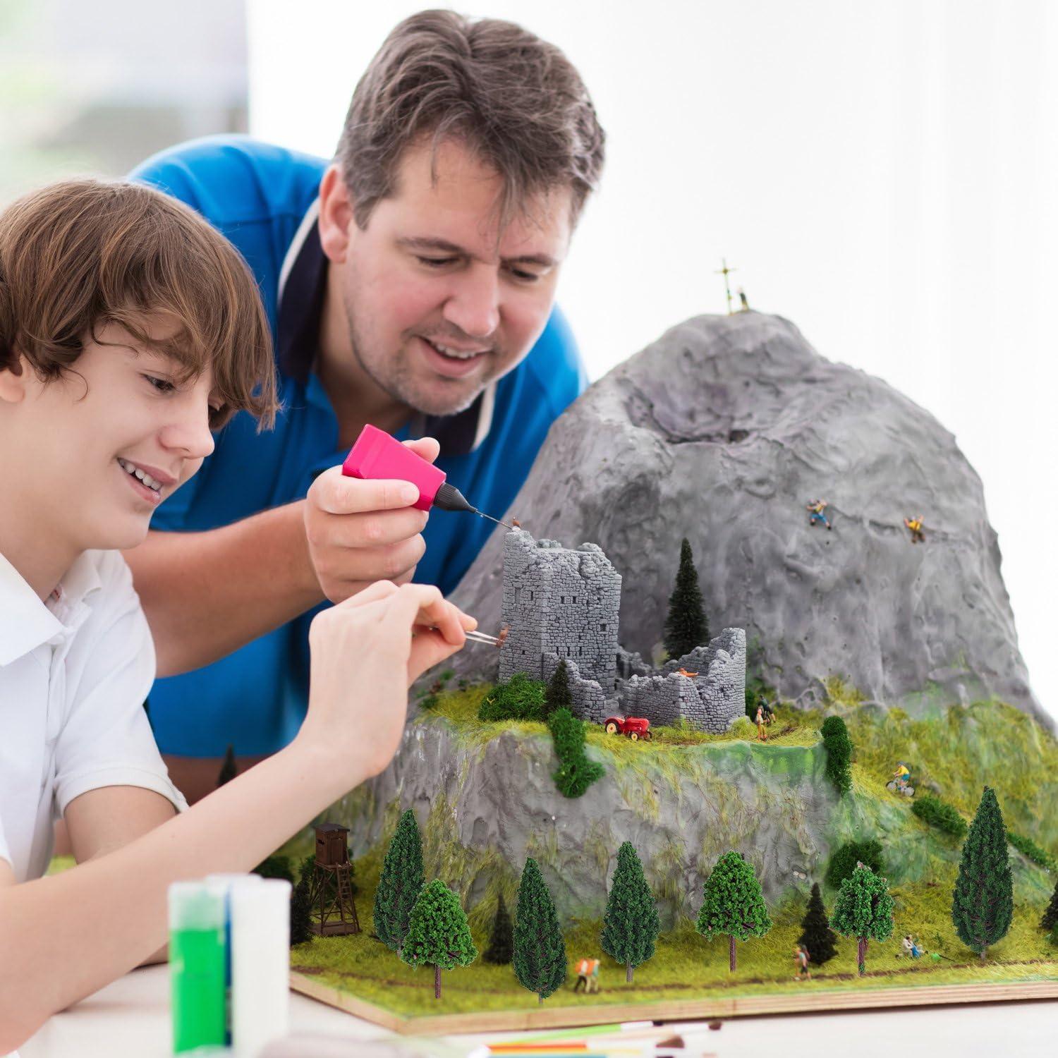 Bememo 22 Piezas Árboles Miniatura 3 a 16 cm Verde Natural