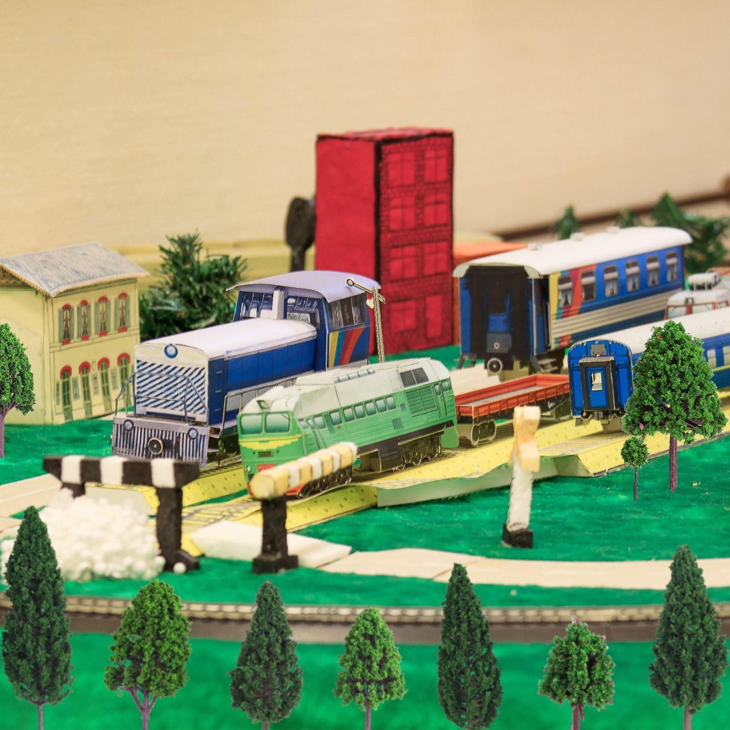 Bememo 22 Piezas Árboles Miniatura 3 a 16 cm Verde Natural