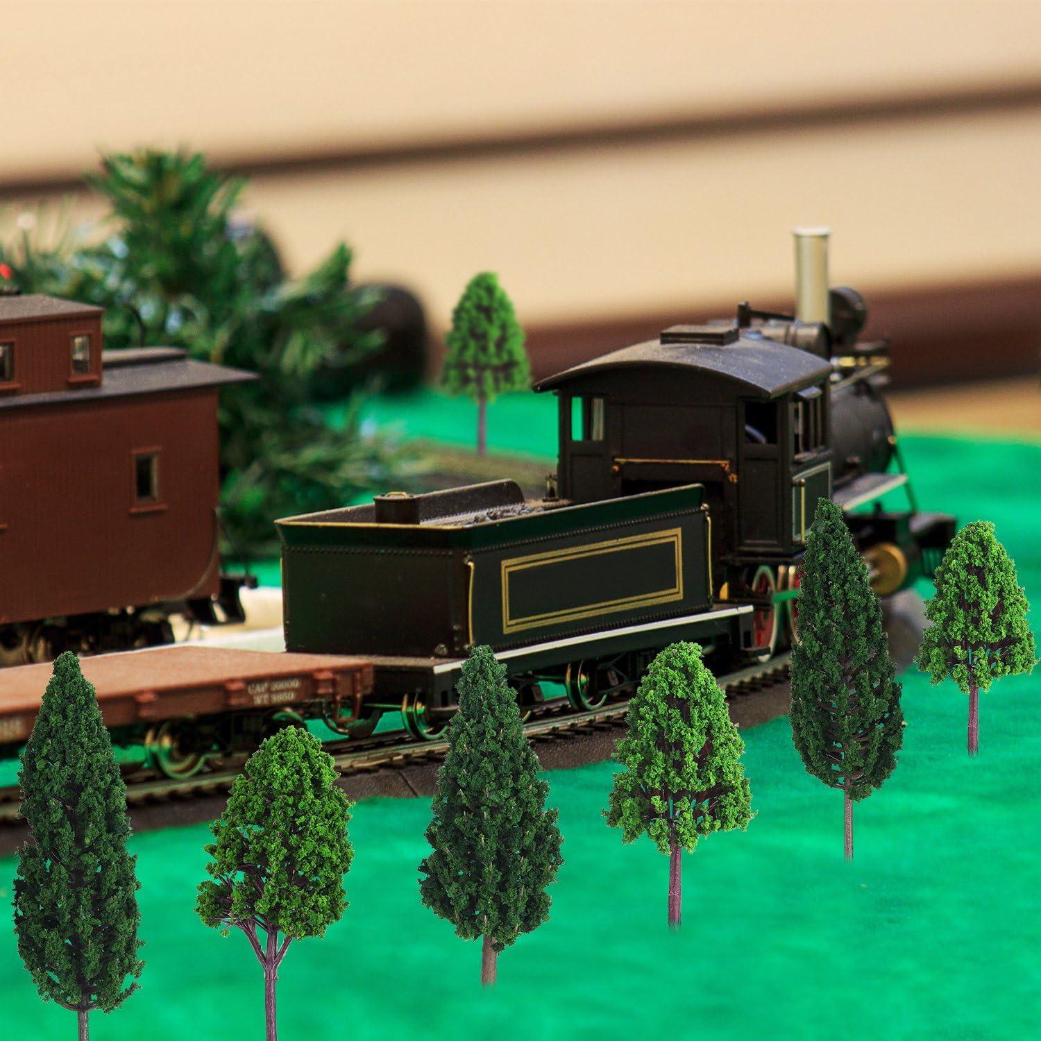 Bememo 22 Piezas Árboles Miniatura 3 a 16 cm Verde Natural