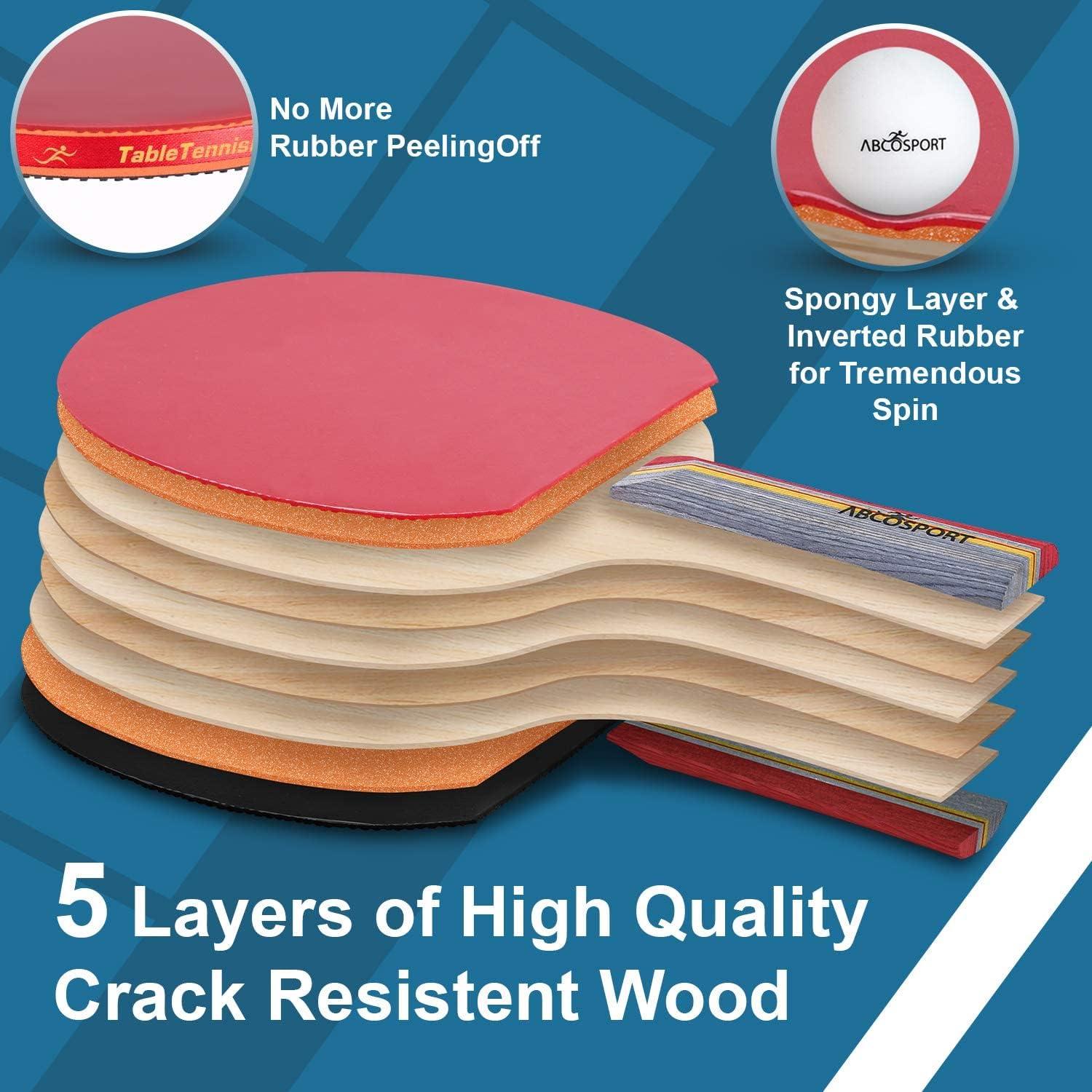 Conjunto de Tenis de Mesa Abco Tech - 4 Palas y 6 Pelotas