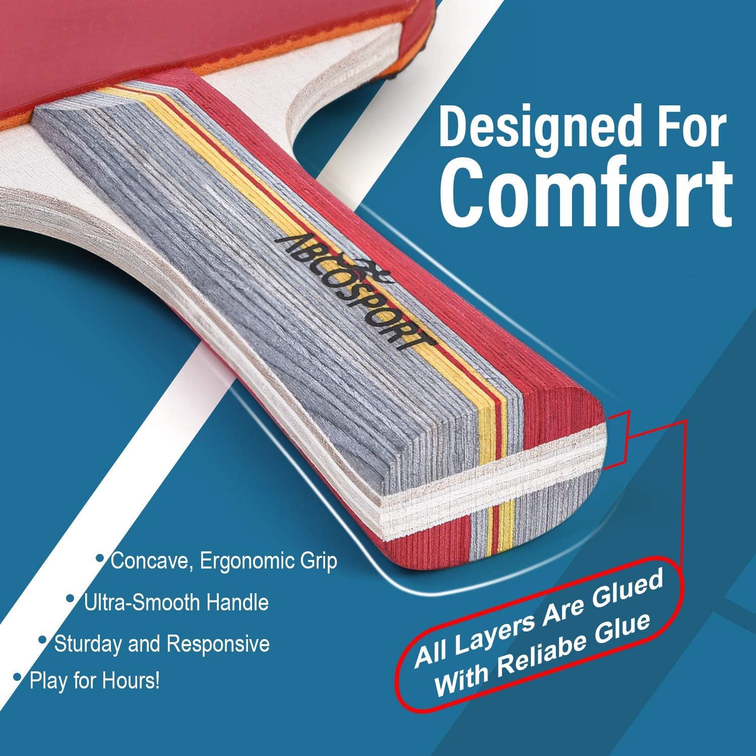 Conjunto de Tenis de Mesa Abco Tech - 4 Palas y 6 Pelotas