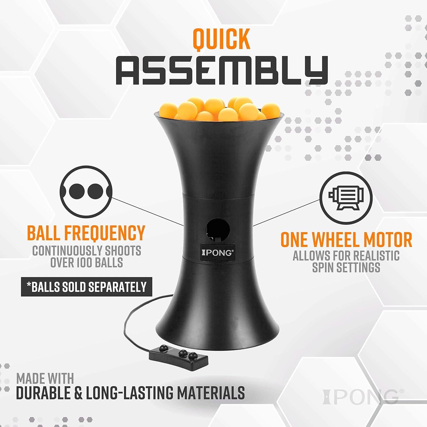 Robot de Tenis de Mesa iPong Original, Negro y Naranja