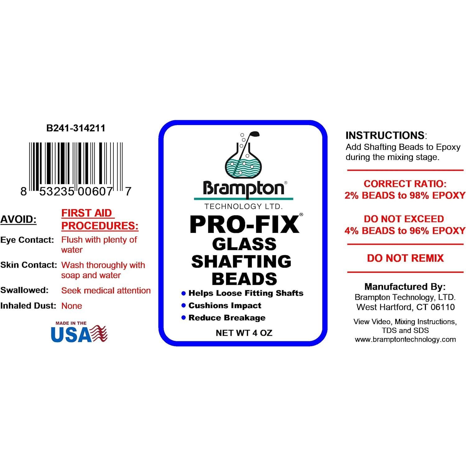 Perlas de Eje de Vidrio Brampton Pro-Fix 113g - Golf