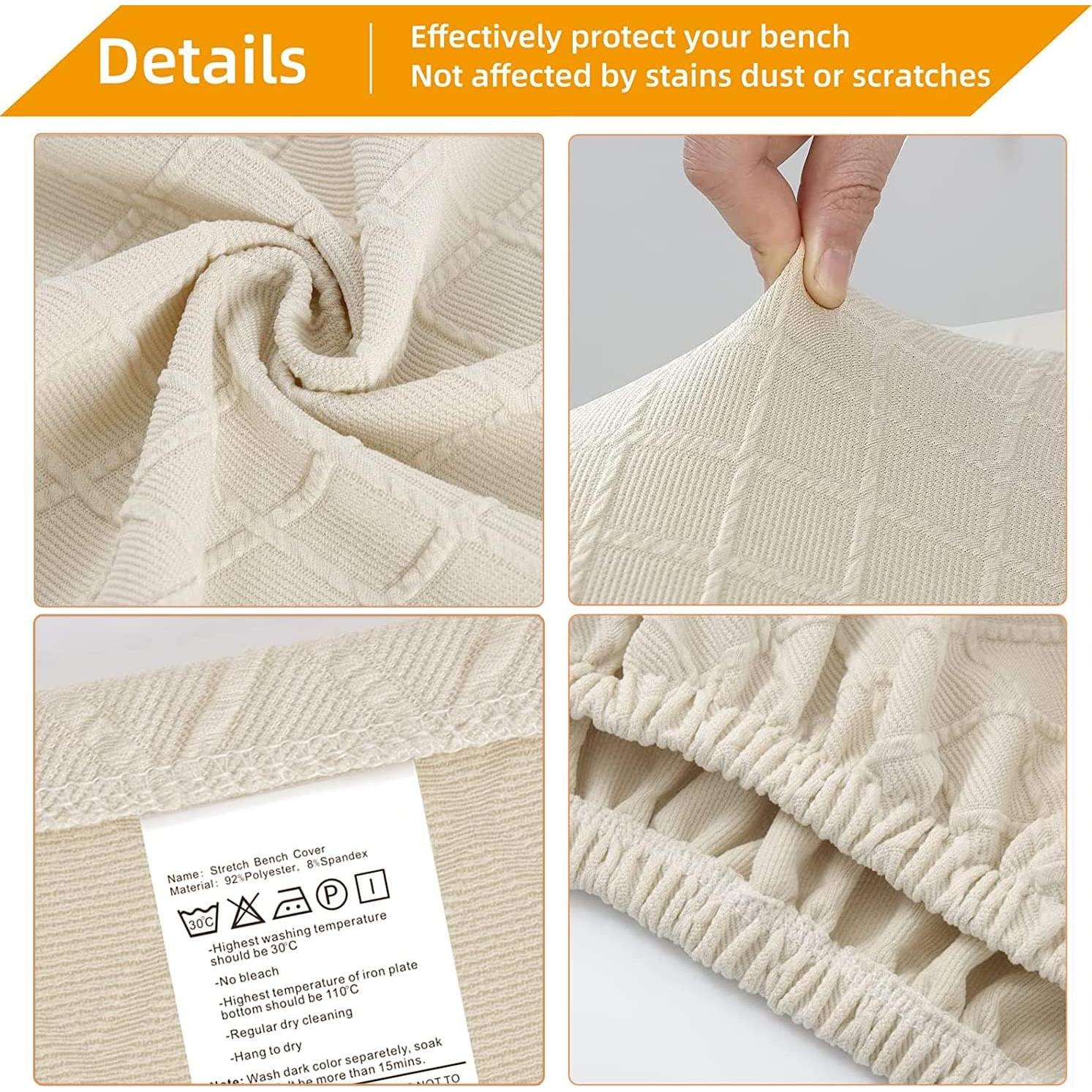 Cubierta de Banco de Comedor YISUN Beige Rectangular