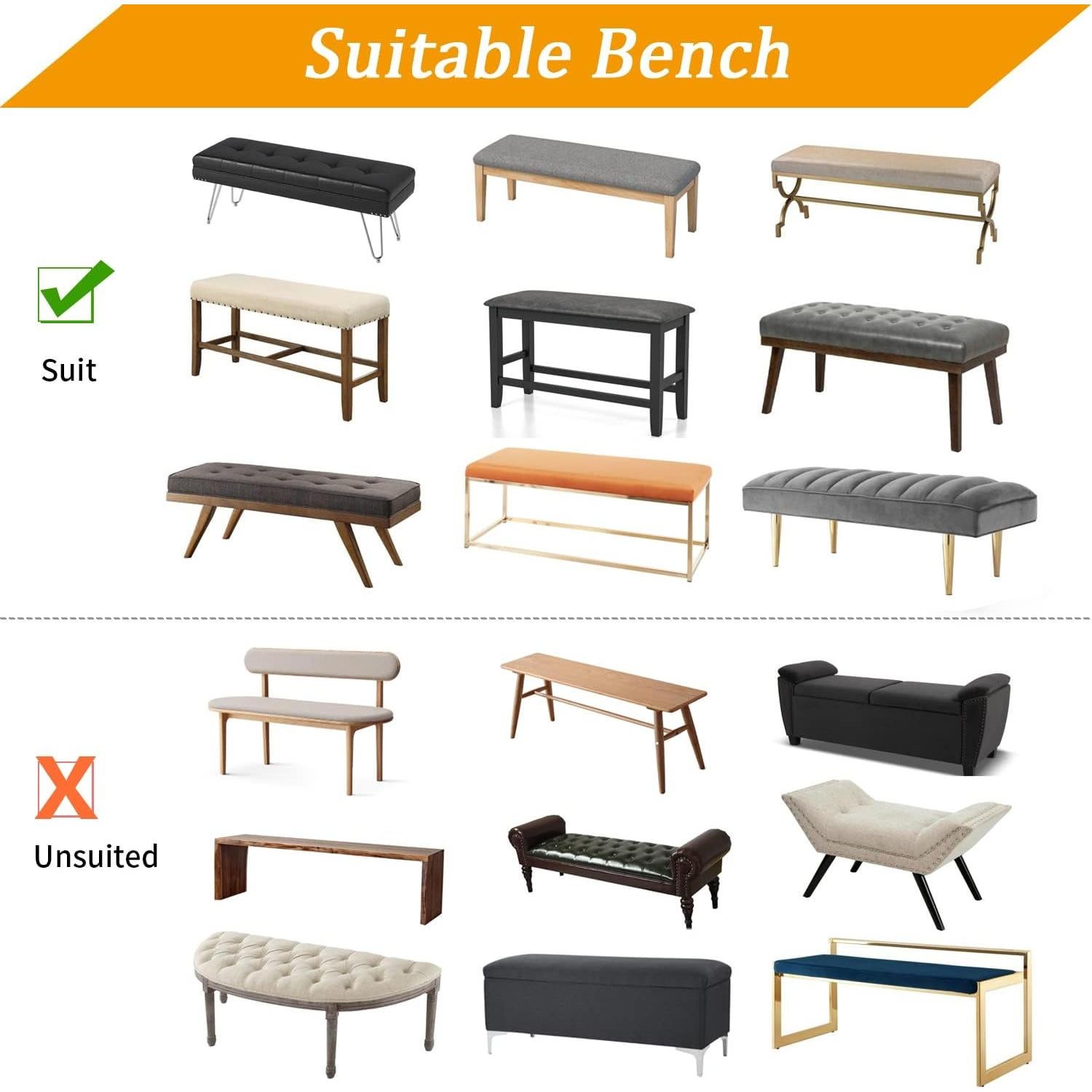 Cubierta de Banco de Comedor YISUN Beige Rectangular