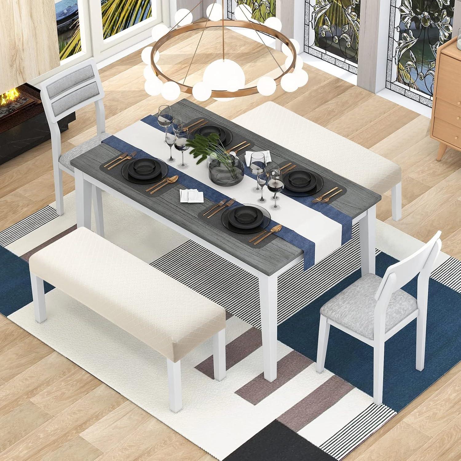 Cubierta de Banco de Comedor YISUN Beige Rectangular