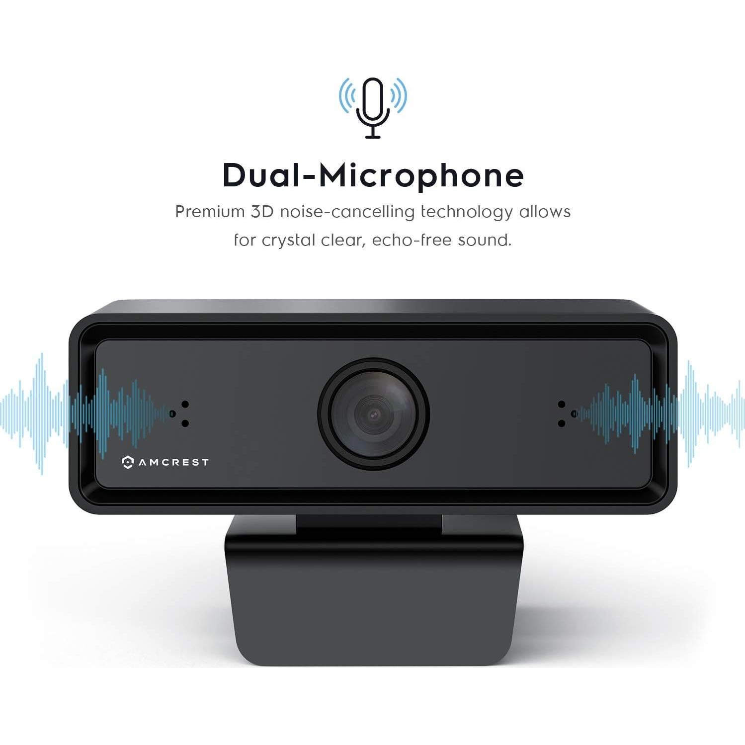 Cámara Web Amcrest AWC2198 1080P con Micrófonos y Clip