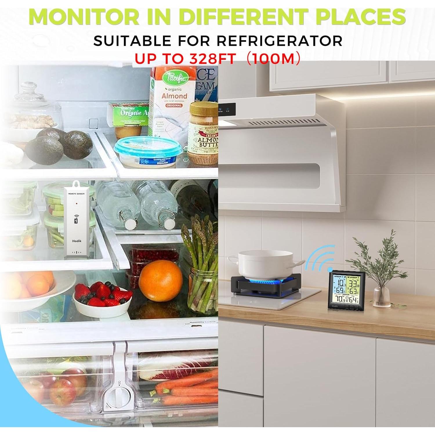 Termómetro Digital Inalámbrico HODIK con Alarma y 100M