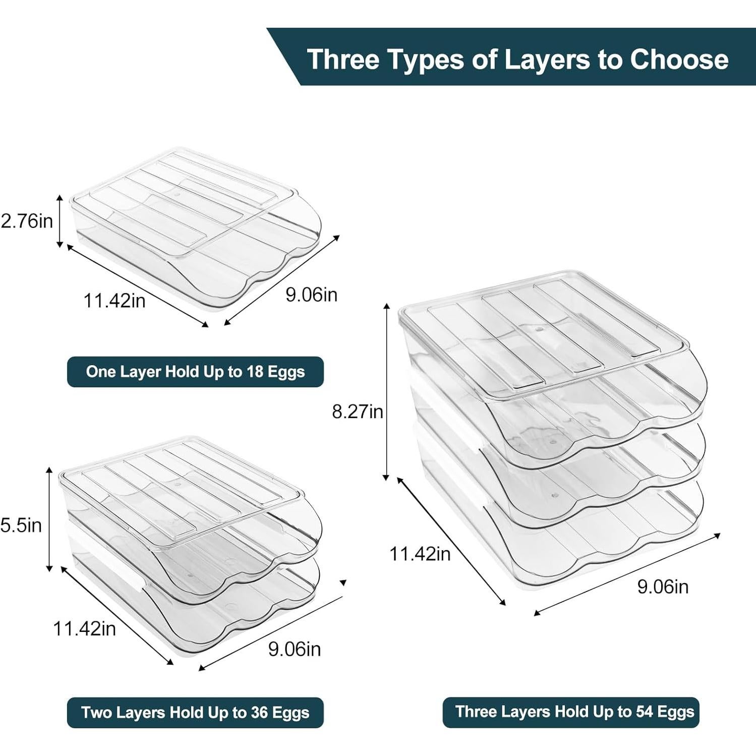 Soporte para Huevos MesRosa 1 Capa 18 Huevos Transparente