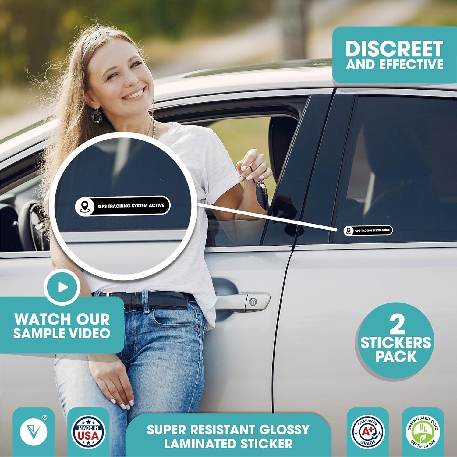 Pegatinas de Seguridad GPS Engraven USA - 5x1 Pulgadas