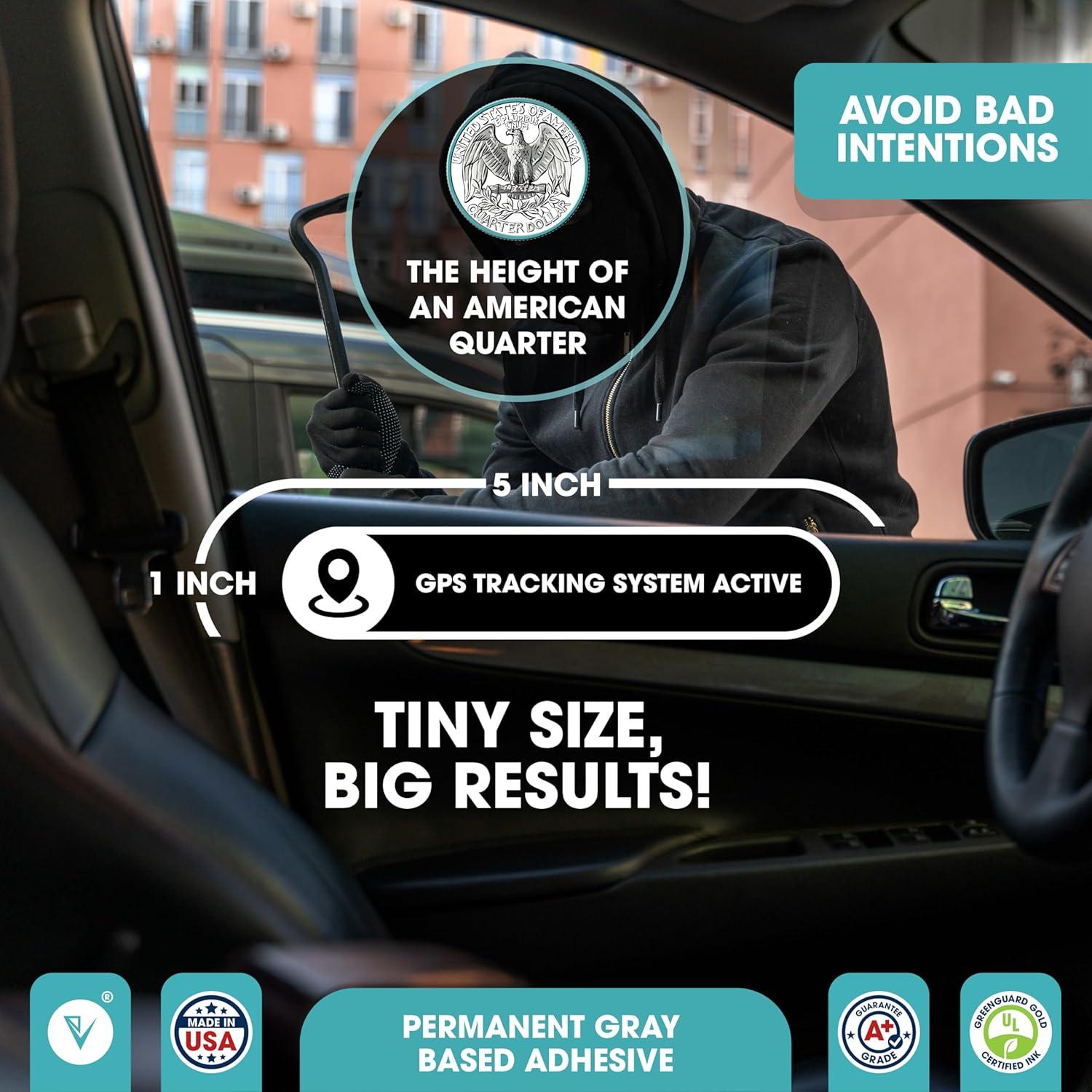 Pegatinas de Seguridad GPS Engraven USA - 5x1 Pulgadas