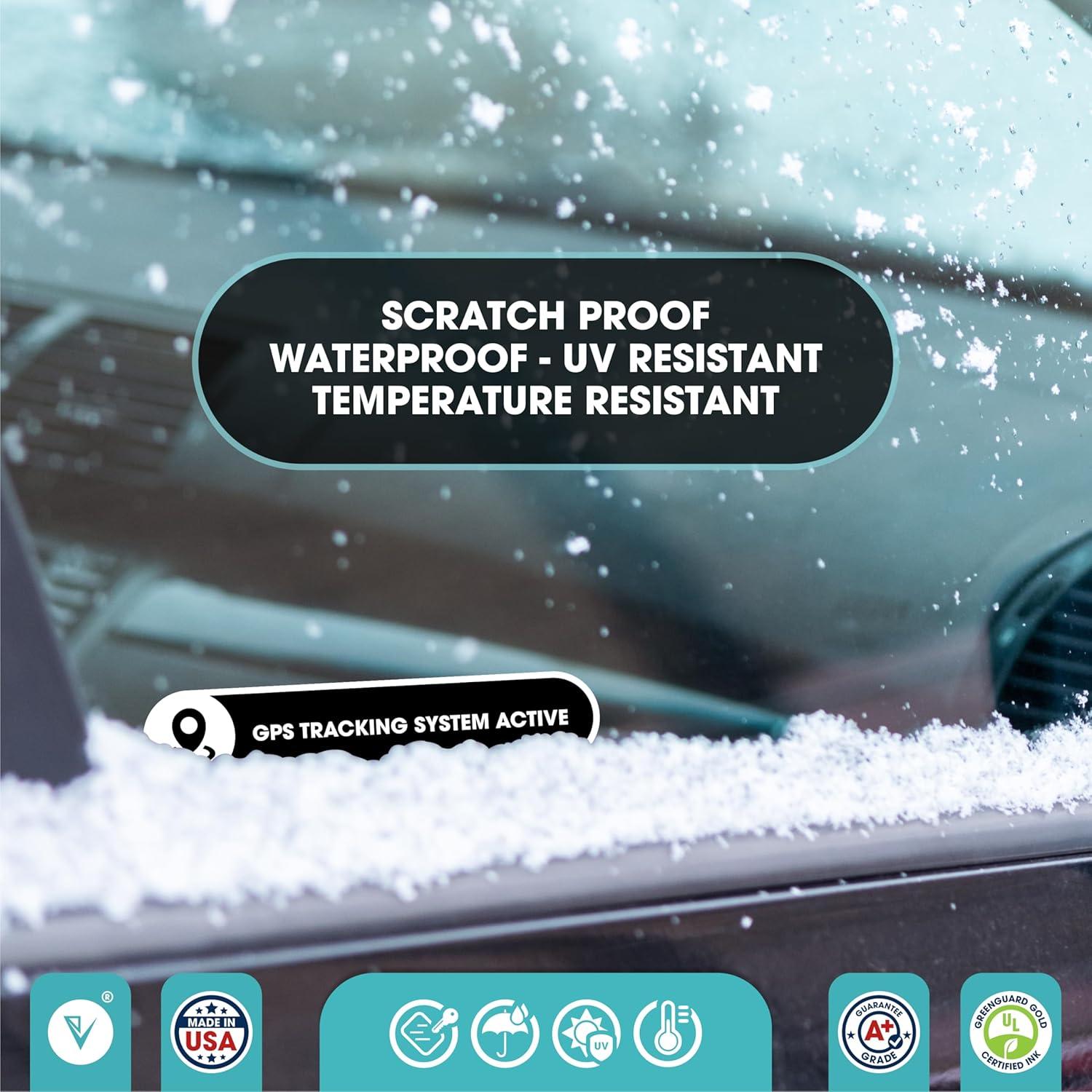 Pegatinas de Seguridad GPS Engraven USA - 5x1 Pulgadas