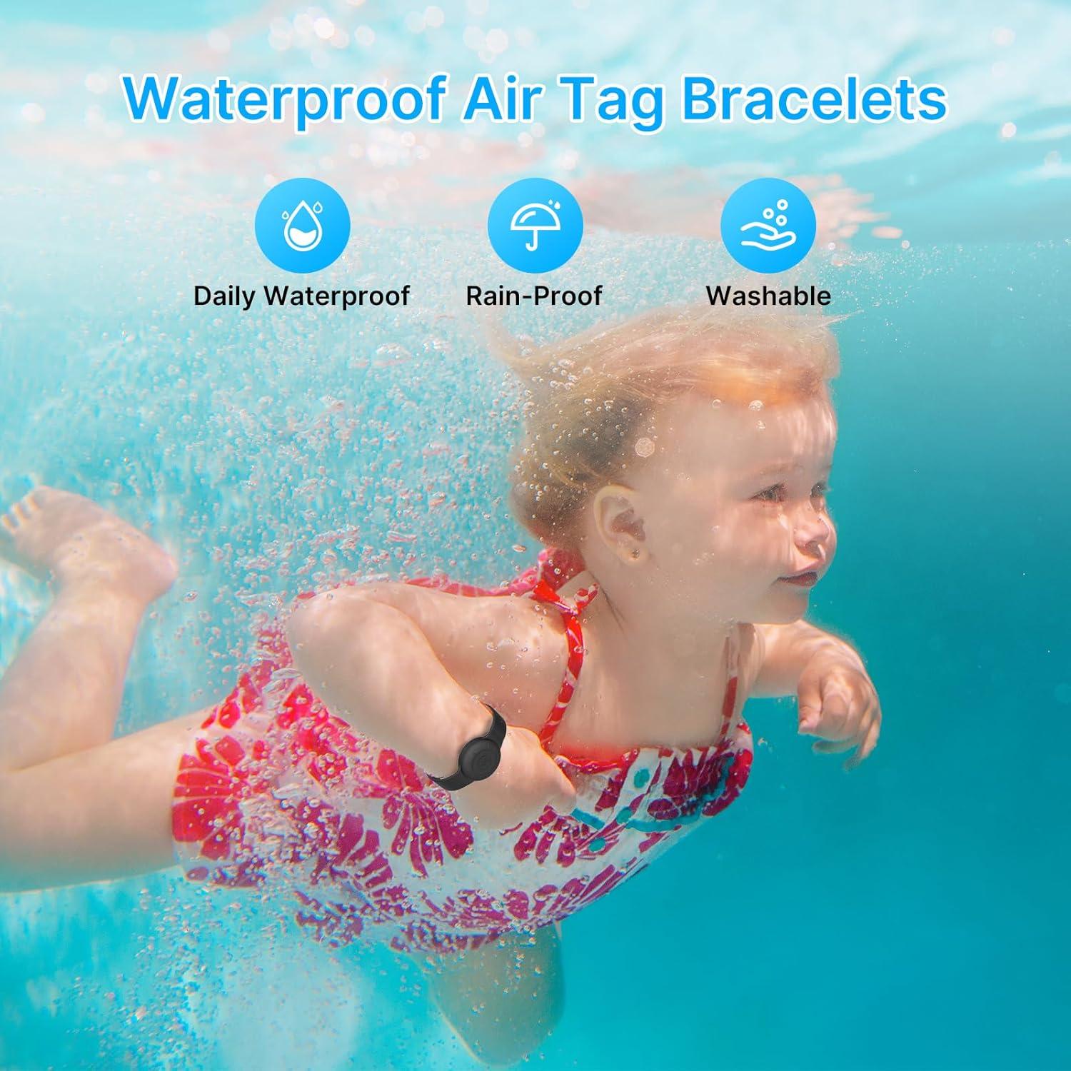 Pulseras Airtag Impermeables Motande para Niños - 4 Piezas