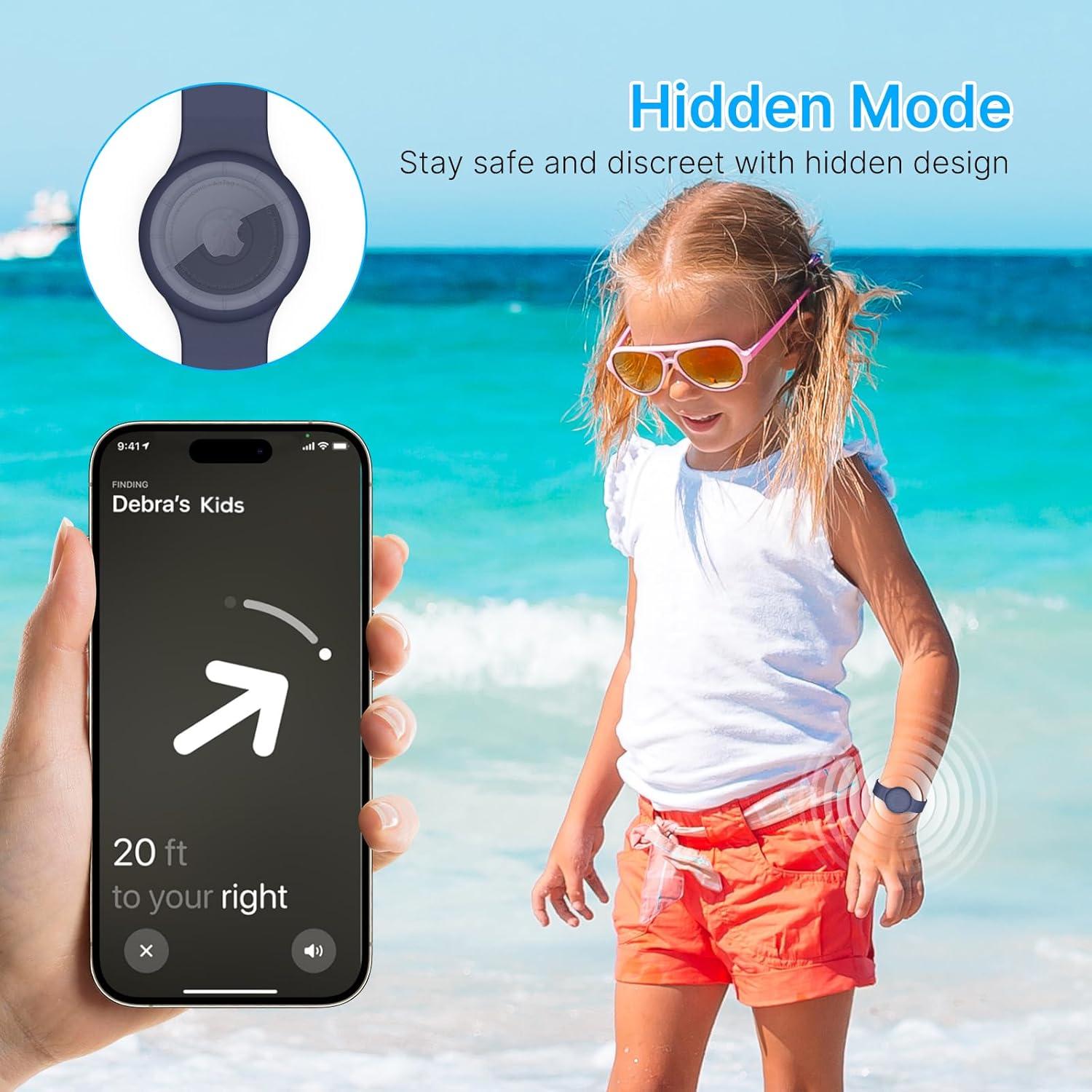 Pulseras Airtag Impermeables Motande para Niños - 4 Piezas