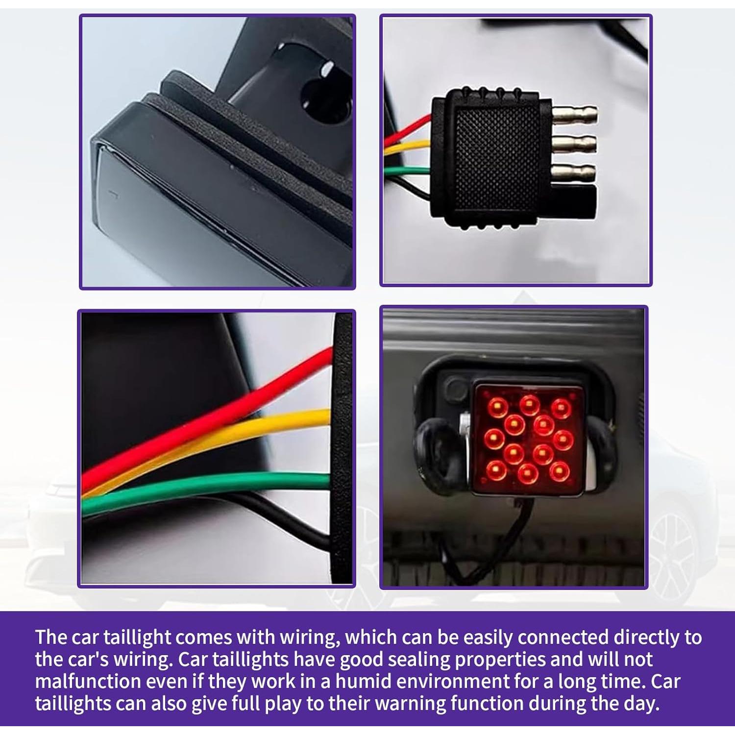 Luces LED para Remolque FEDOEY 12V Rojas 2 Pcs Impermeables