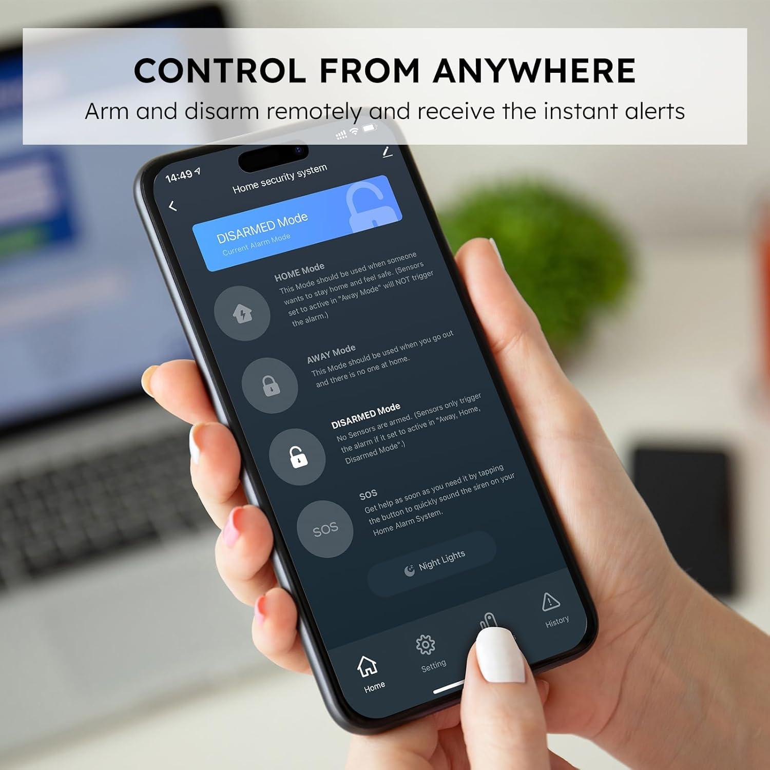 Sistema de Alarma Inteligente tolviviov 12 Piezas DIY Sin Cuota