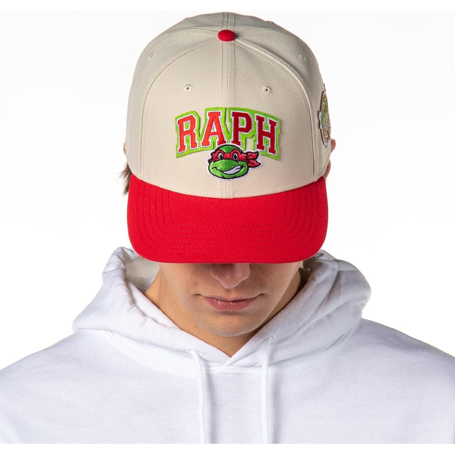 Gorra Snapback Precurva Nickelodeon TMNT Bordada Beige/Rojo
