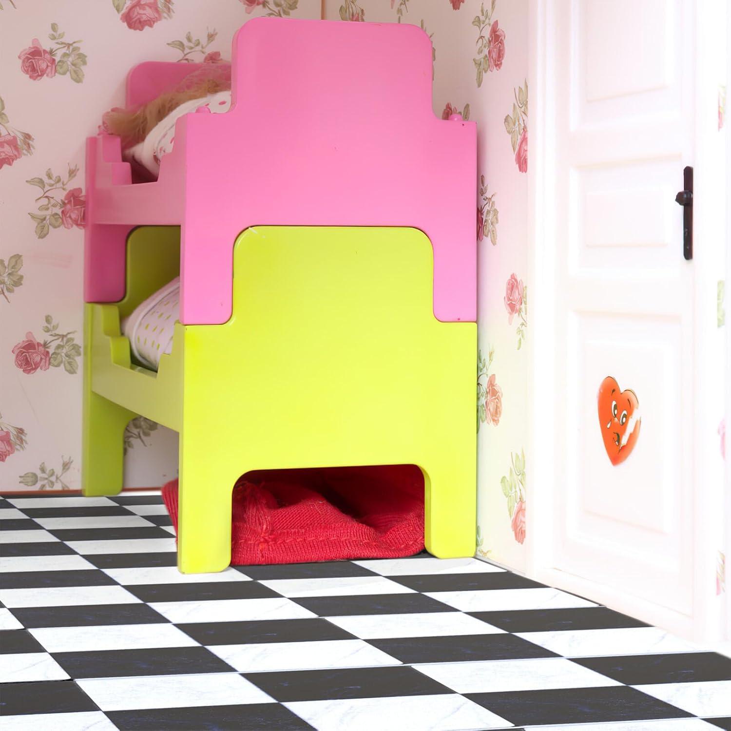 Suelo de Casa de Muñecas DOITOOL 27PCS Madera Natural