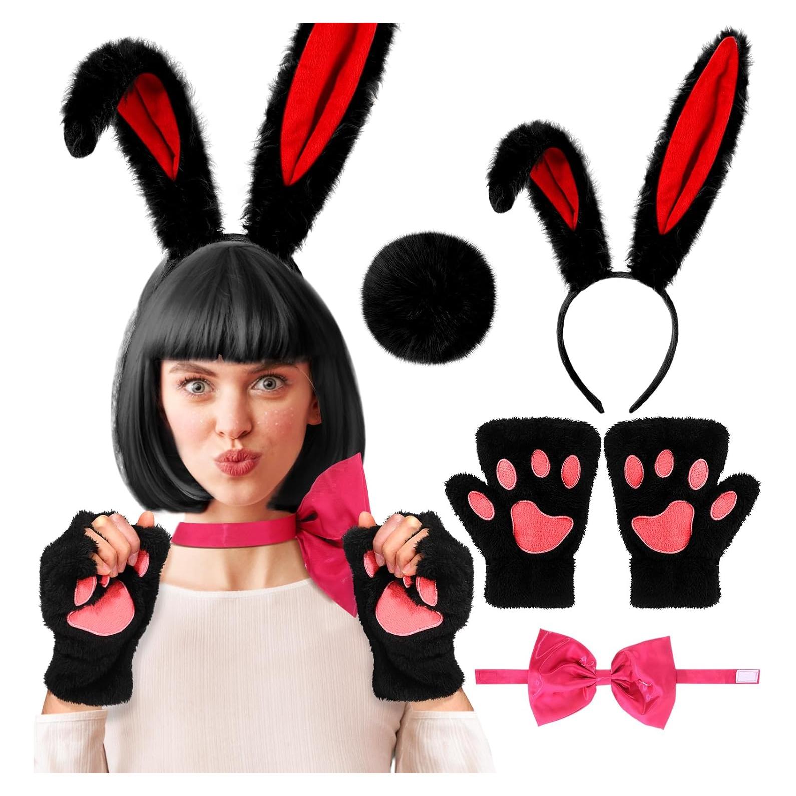 Conjunto Disfraz Conejo de Pascua Mujer - Orejas, Pajarita, Guantes