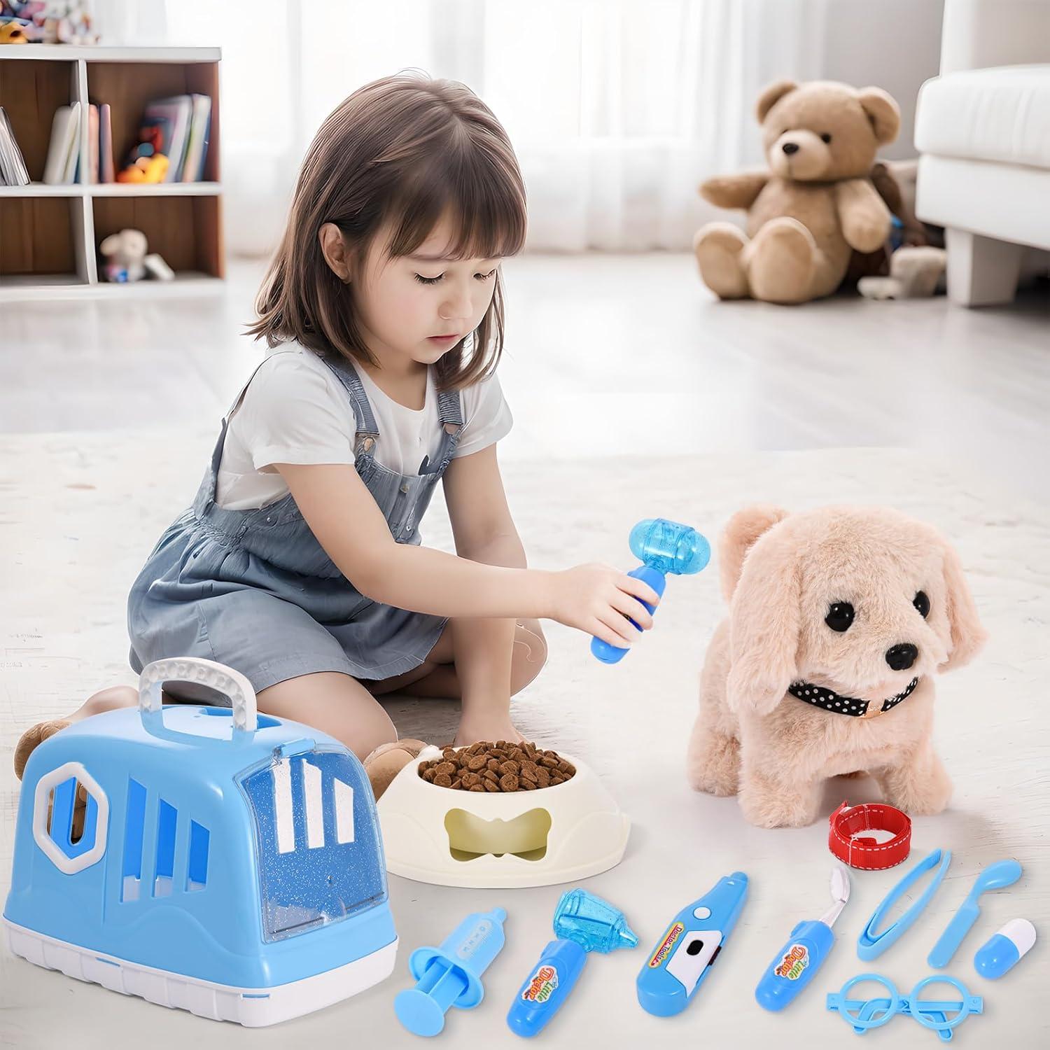 Kit de Cuidado de Mascotas Volmop para Niños - Perro Interactivo