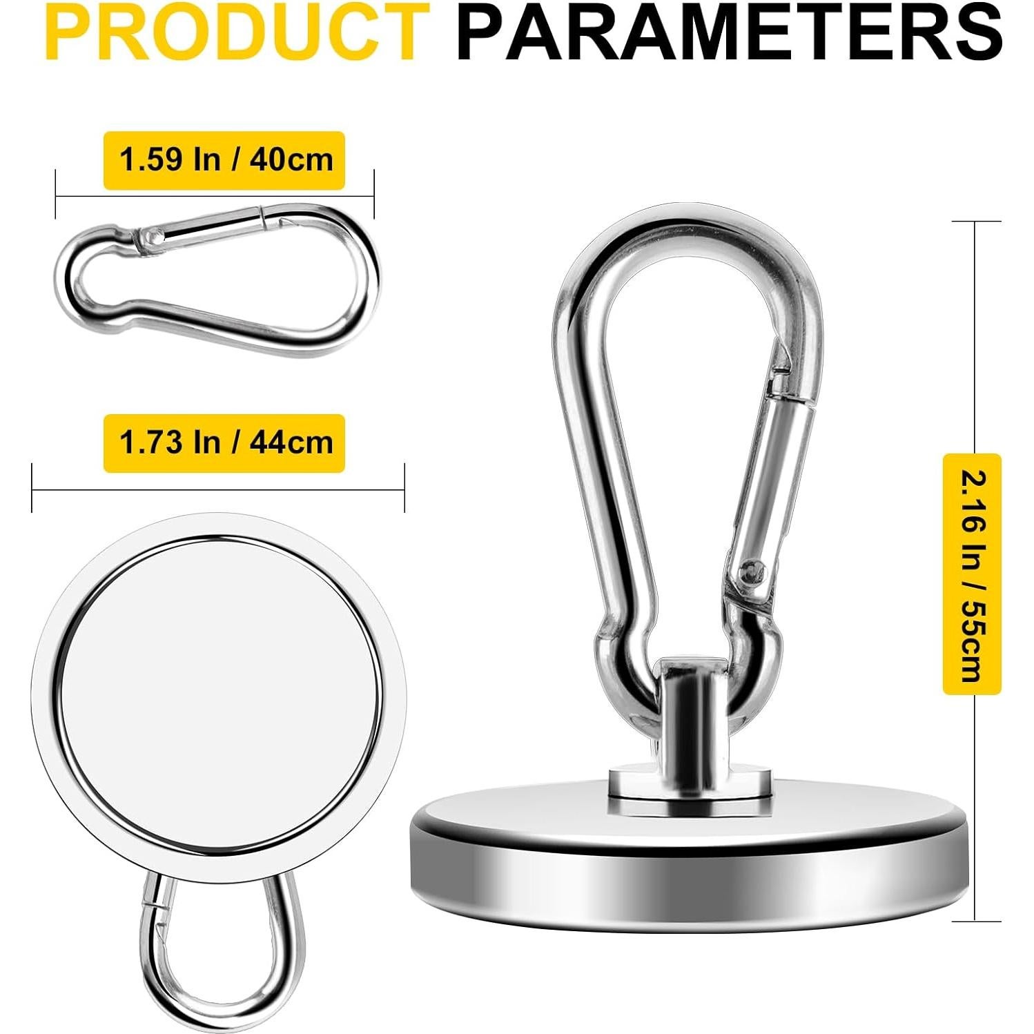 Ganchos Magnéticos DIYMAG 4P 90.72kg Acero Inoxidable