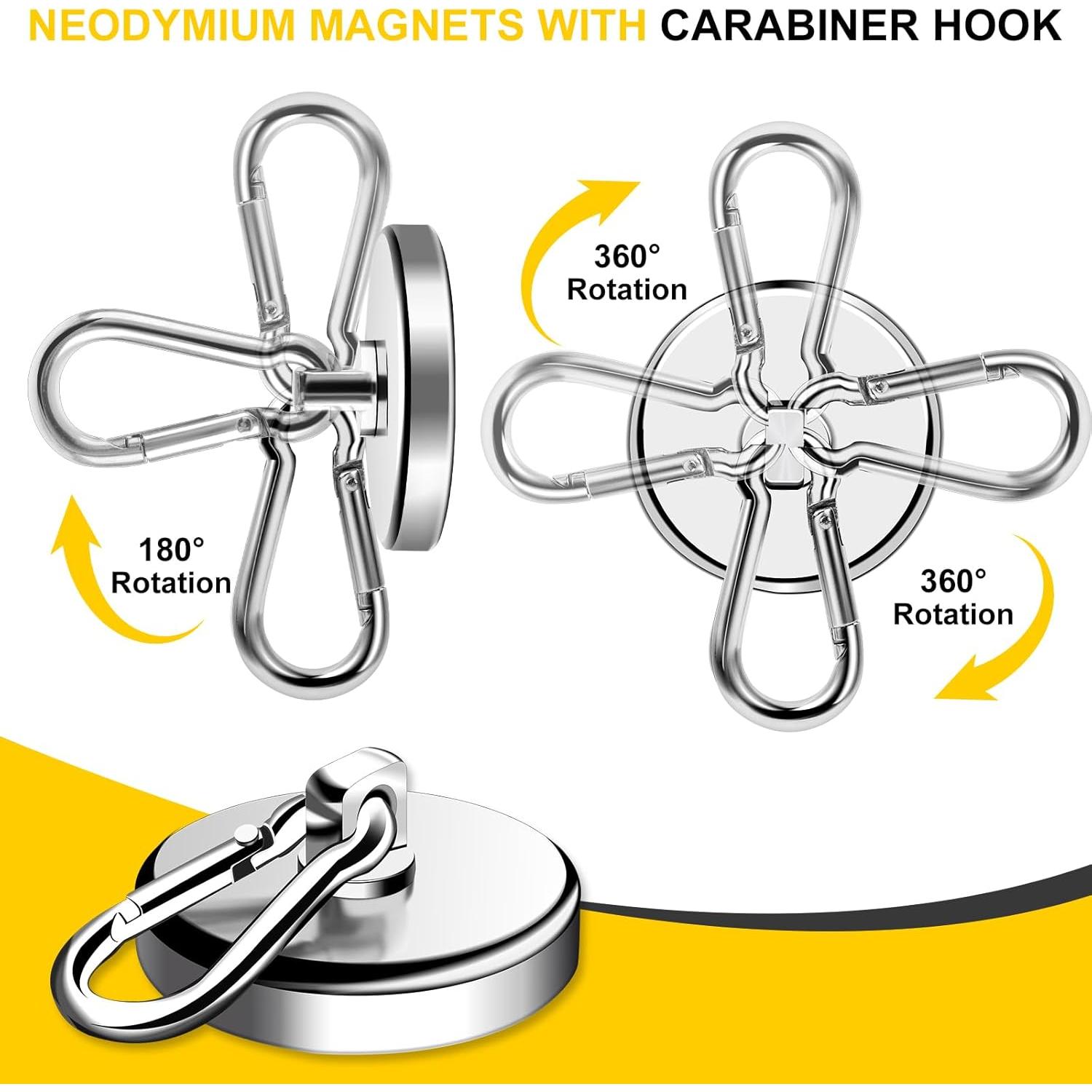 Ganchos Magnéticos DIYMAG 4P 90.72kg Acero Inoxidable
