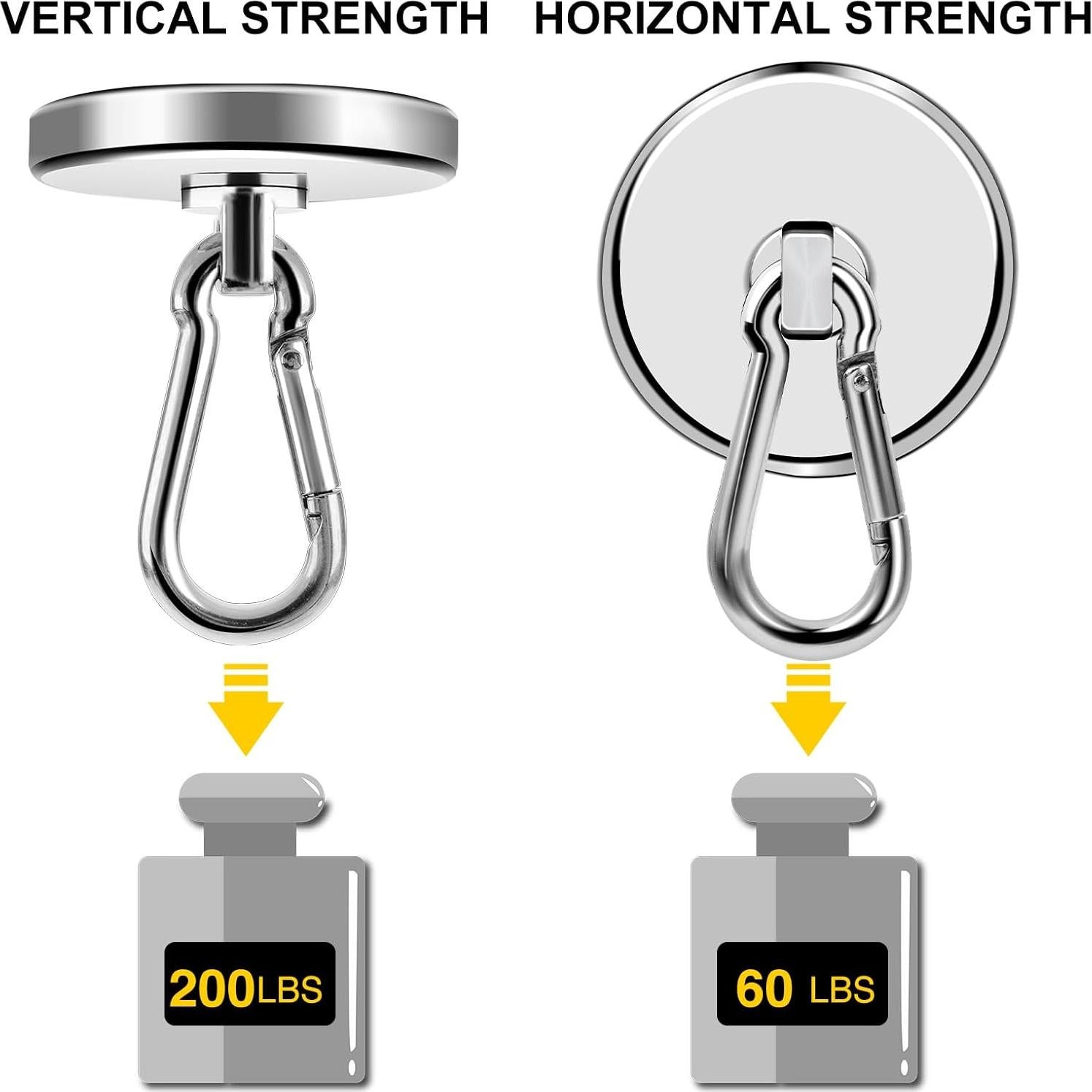 Ganchos Magnéticos DIYMAG 4P 90.72kg Acero Inoxidable