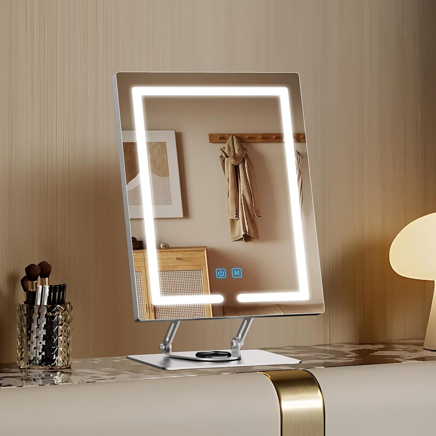 Espejo de Maquillaje Iluminado ENJNST 5X Ajustable 360°