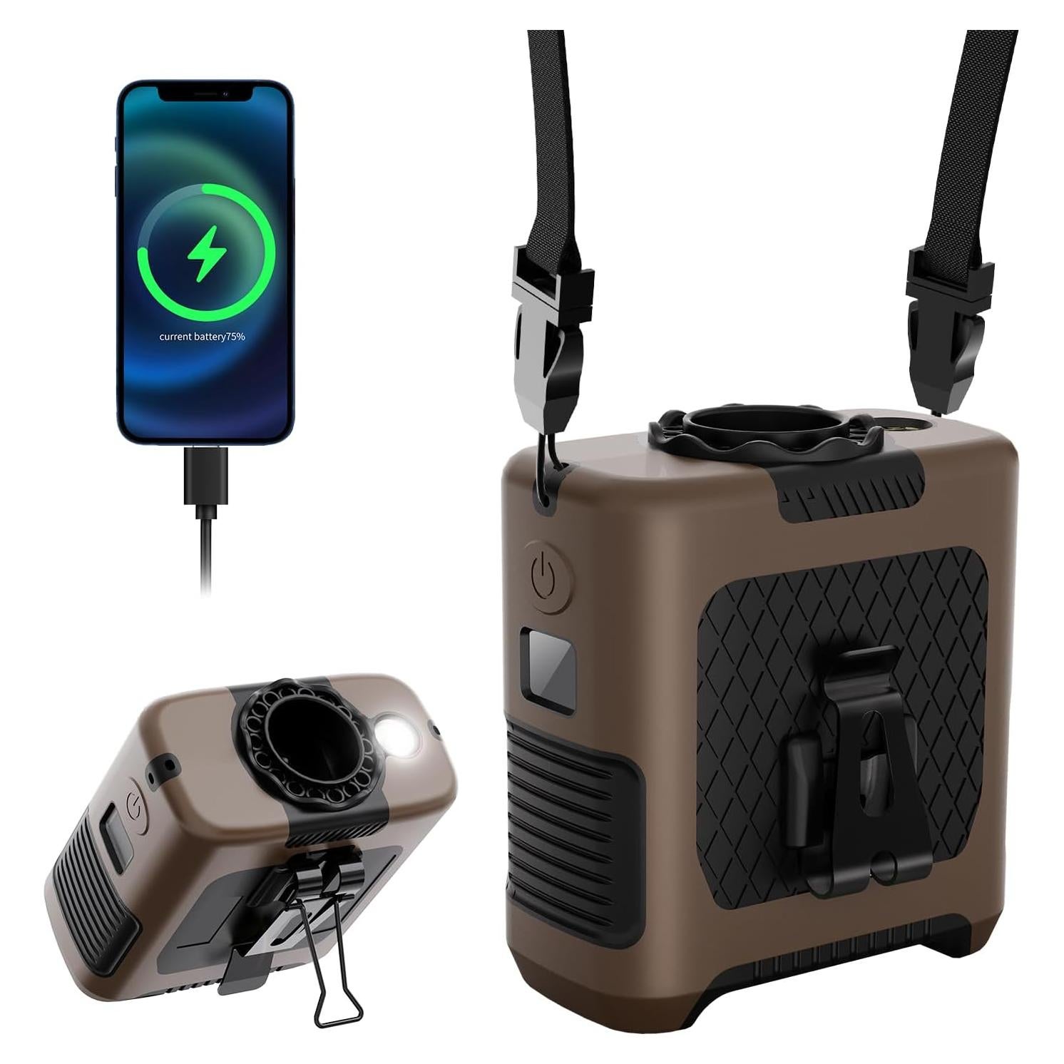 Ventilador Portátil Minlebao H60 Recargable 10000mAh 5 Velocidades