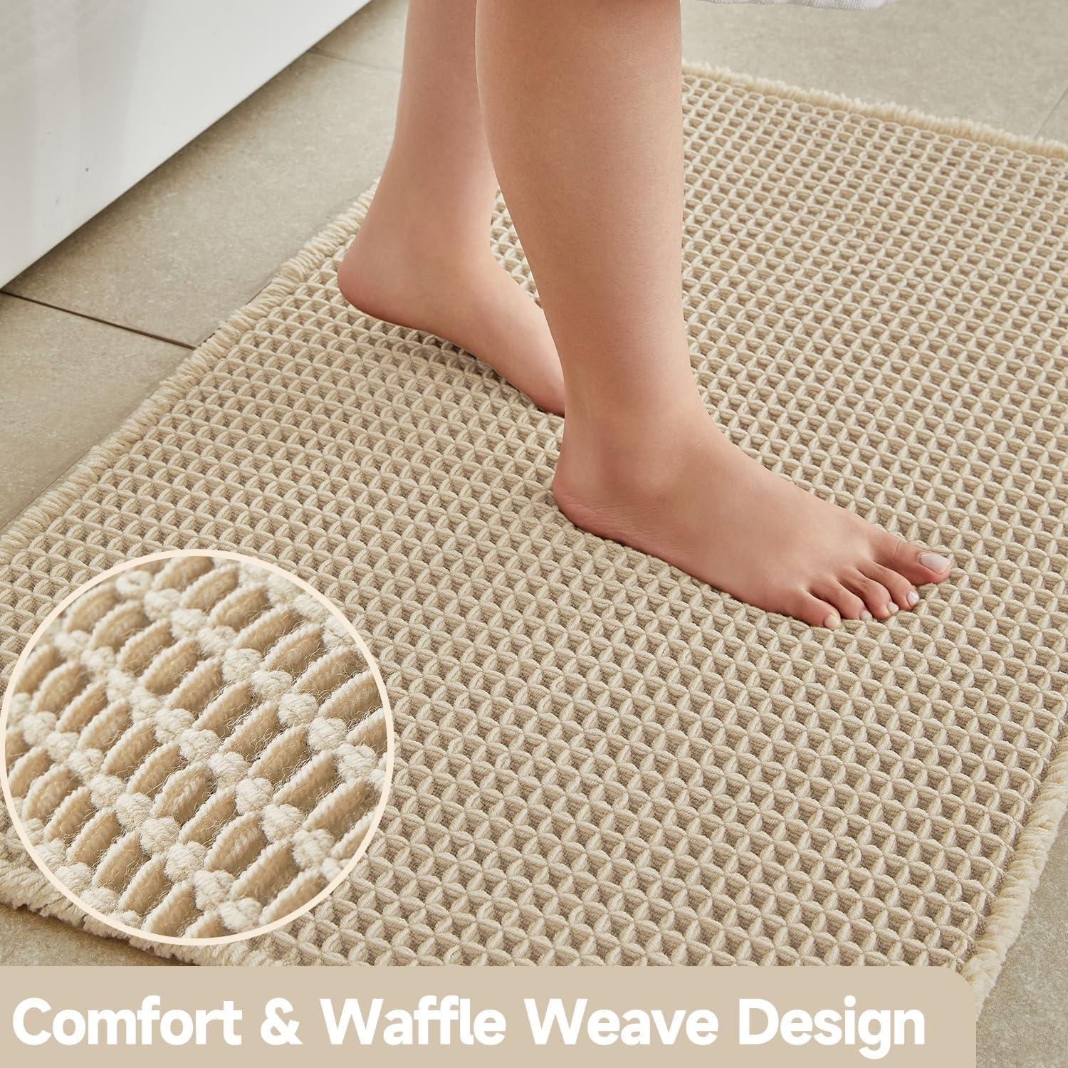 Alfombra de Baño Beige TYUU 24x16 Antideslizante Lavable