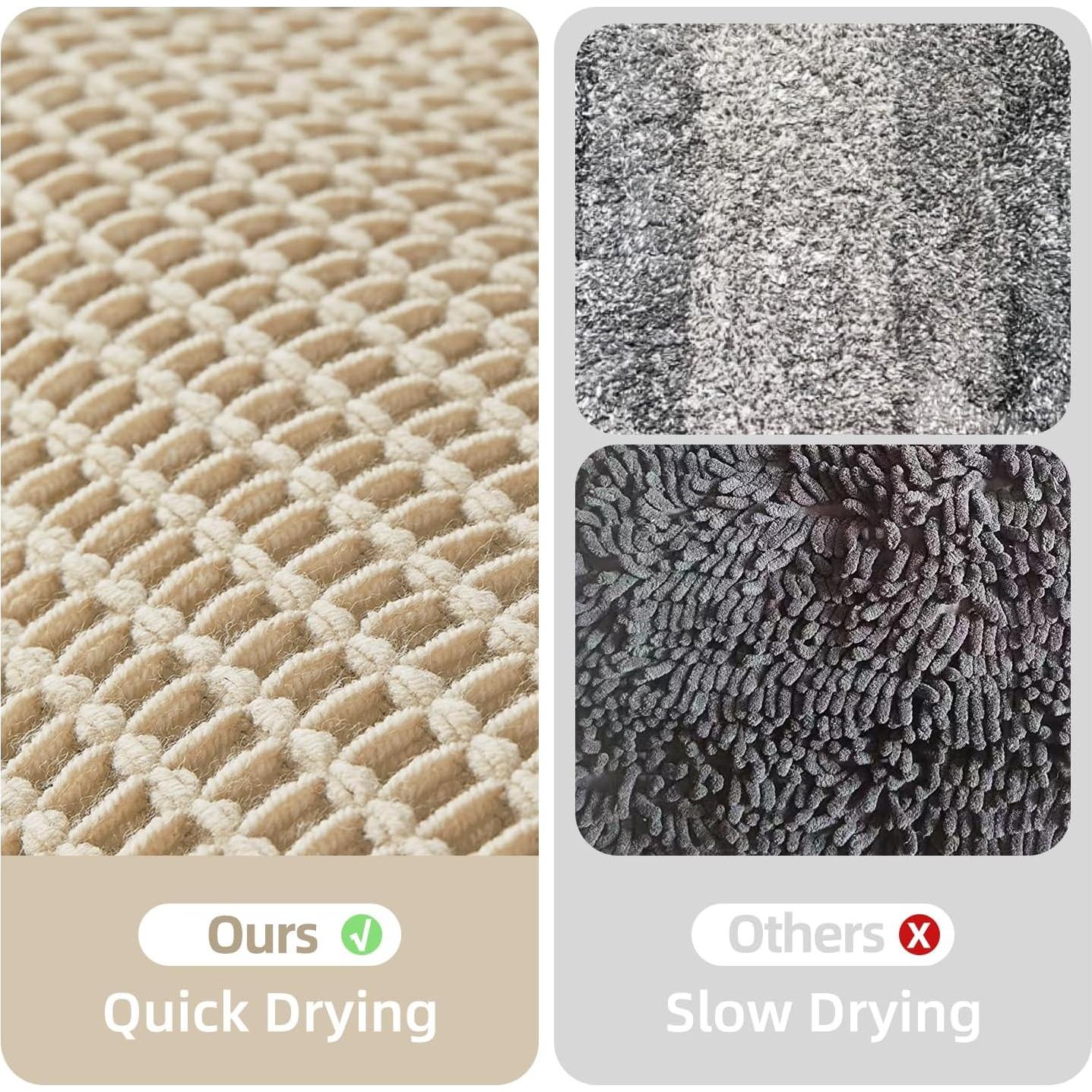 Alfombra de Baño Beige TYUU 24x16 Antideslizante Lavable