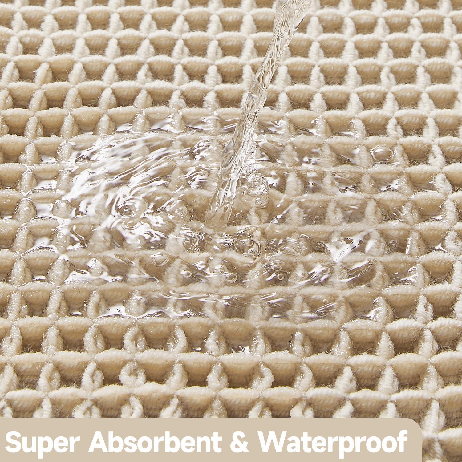 Alfombra de Baño Beige TYUU 24x16 Antideslizante Lavable