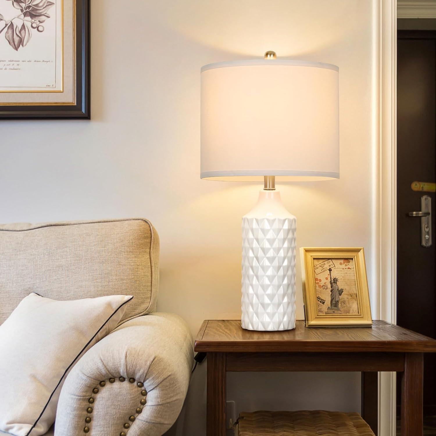 Juego de 2 Lámparas de Mesa Cerámica Qingmiao 63.5 cm Regulables