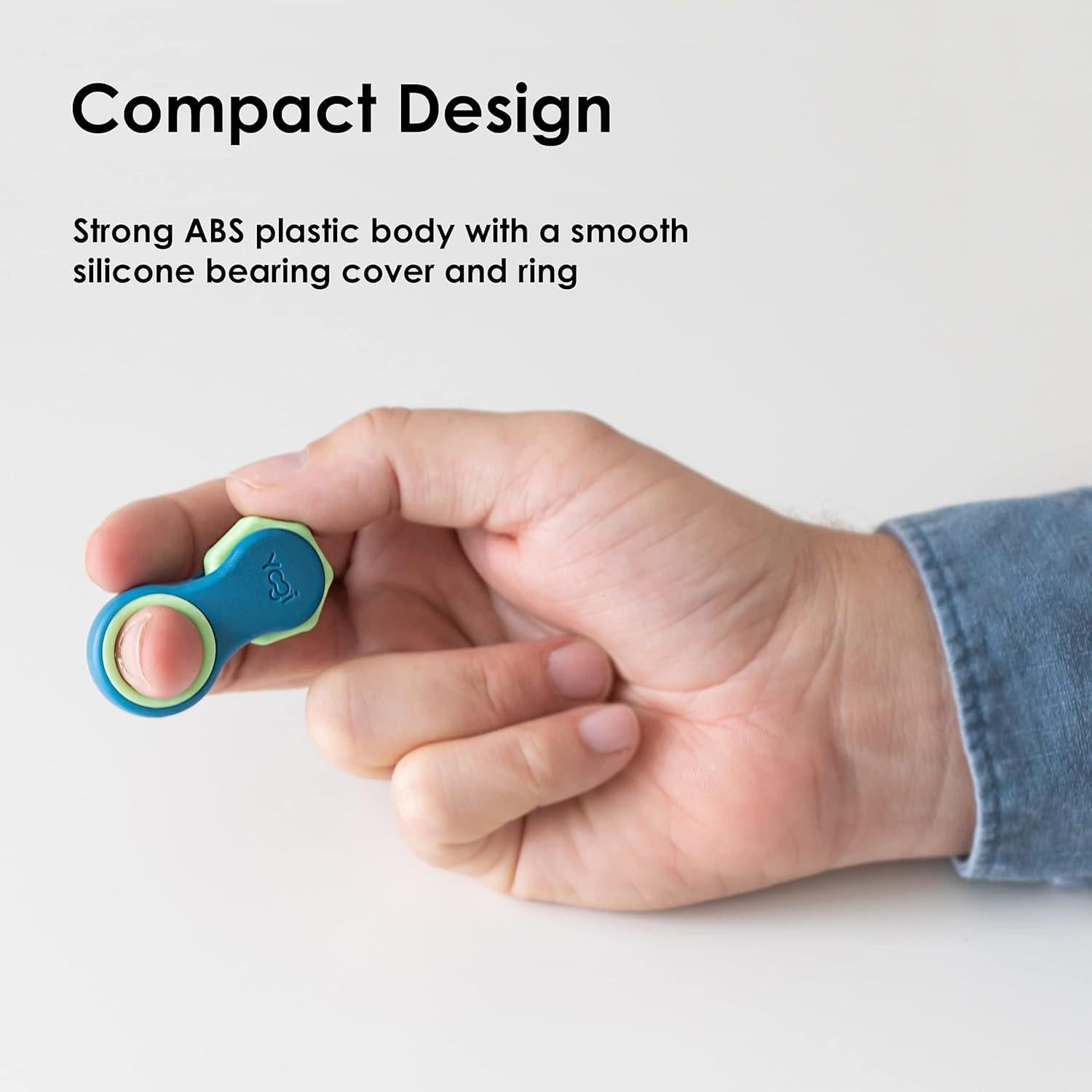 Yogi Juguete Antiestrés - Spinner Verde Azulado, 5 Anillos