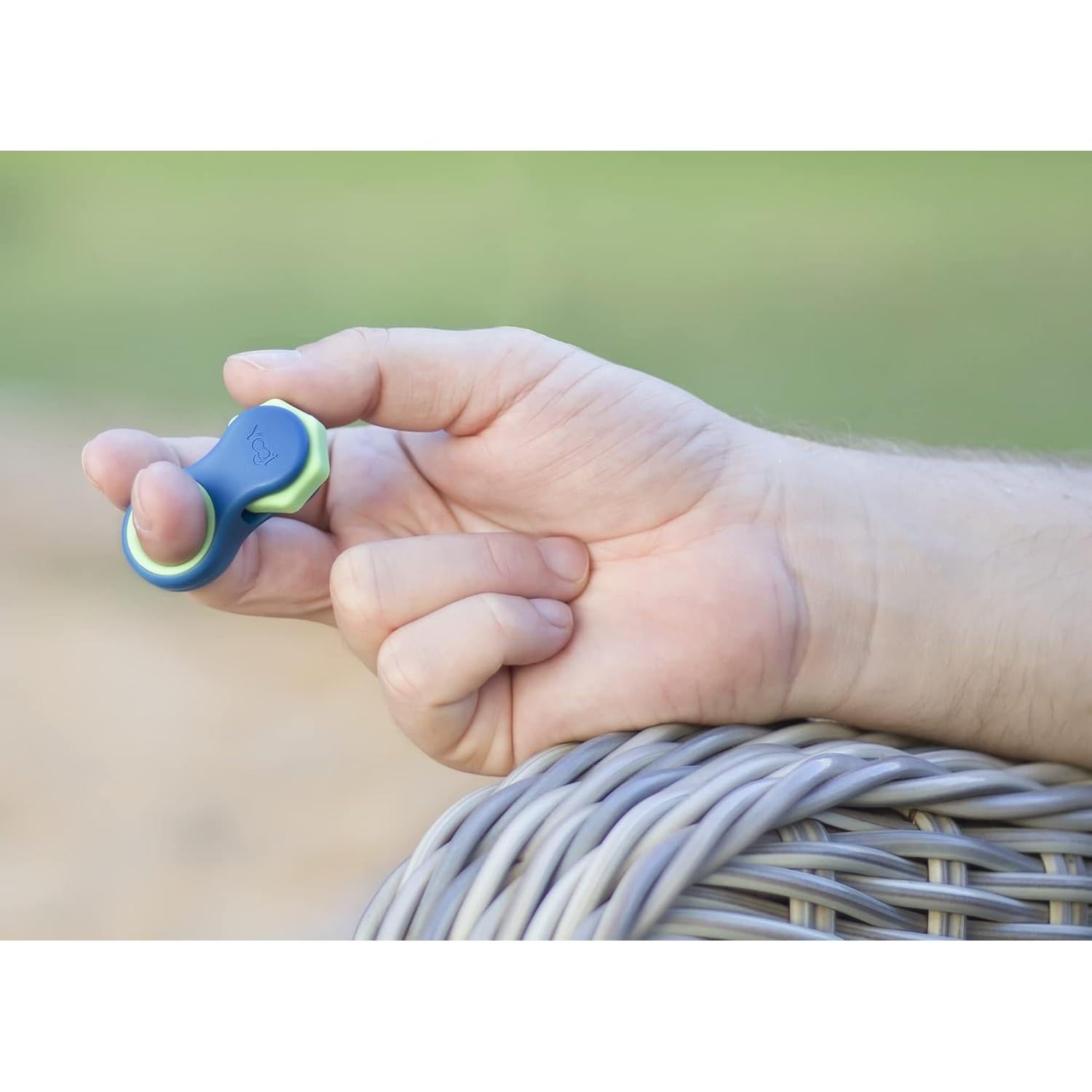 Yogi Juguete Antiestrés - Spinner Verde Azulado, 5 Anillos