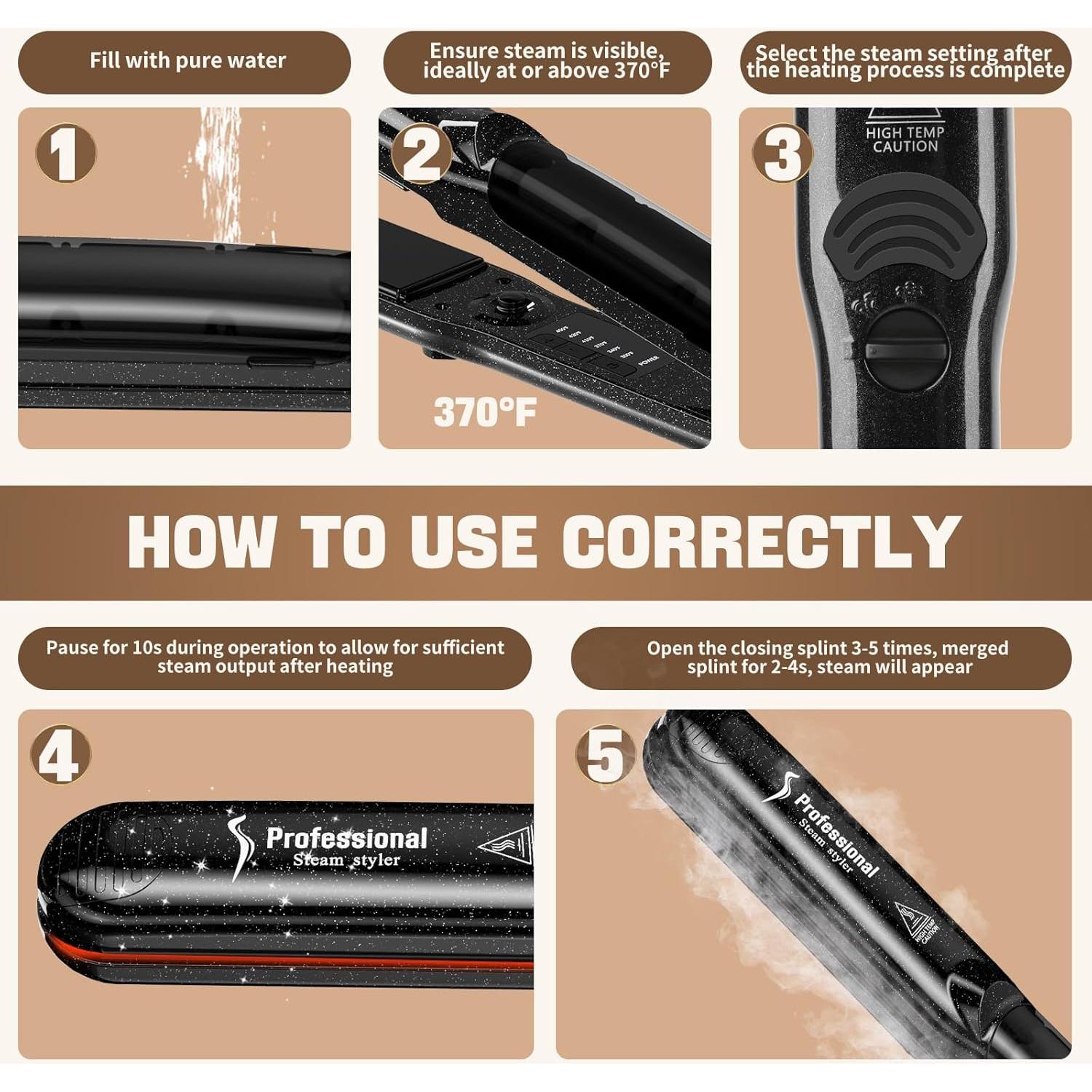 Plancha de Vapor DORISILK 2.0 Cerámica 1 Pulgada Profesional