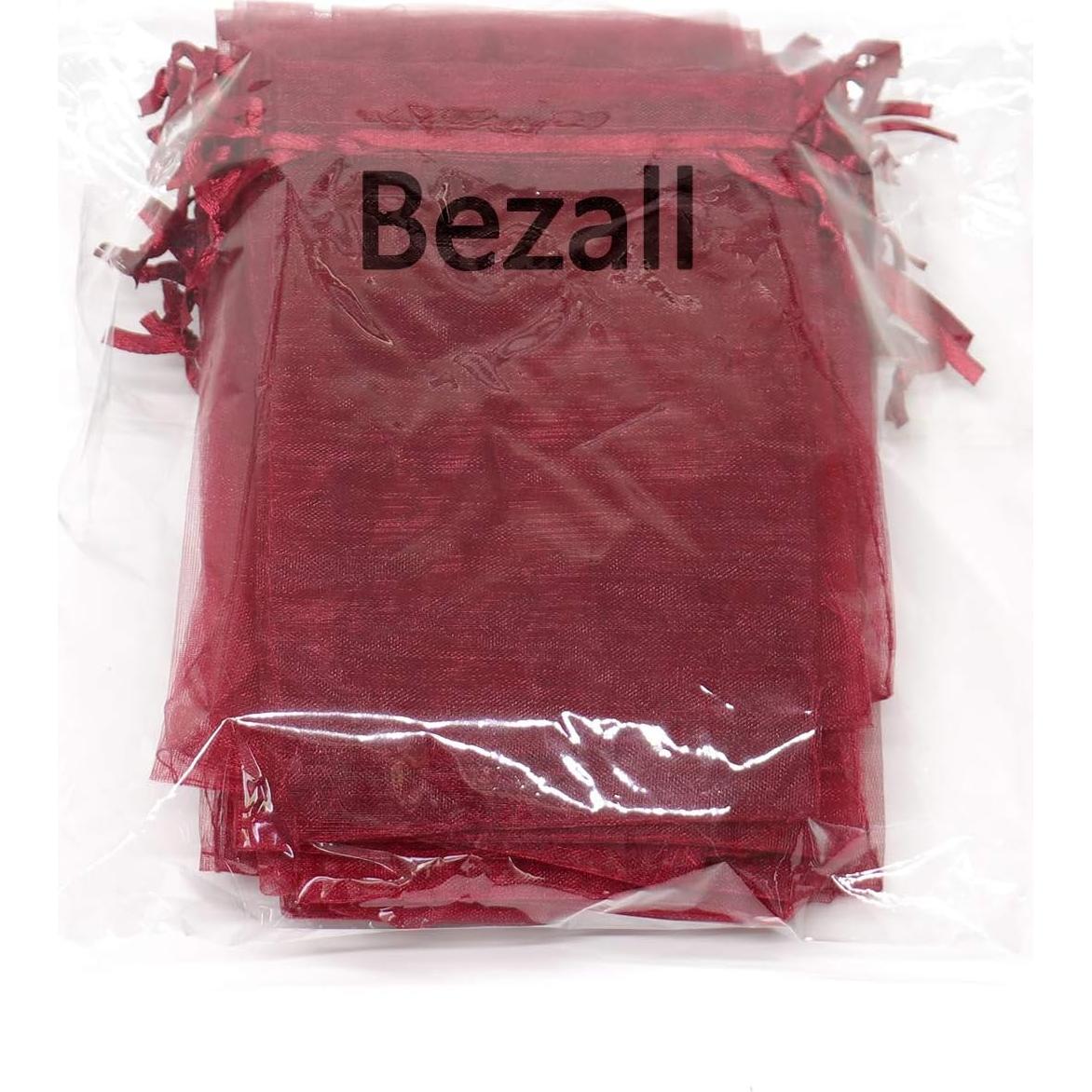 100 Bolsas de Organza Vino 10x15 cm con Cierre de Cuerda