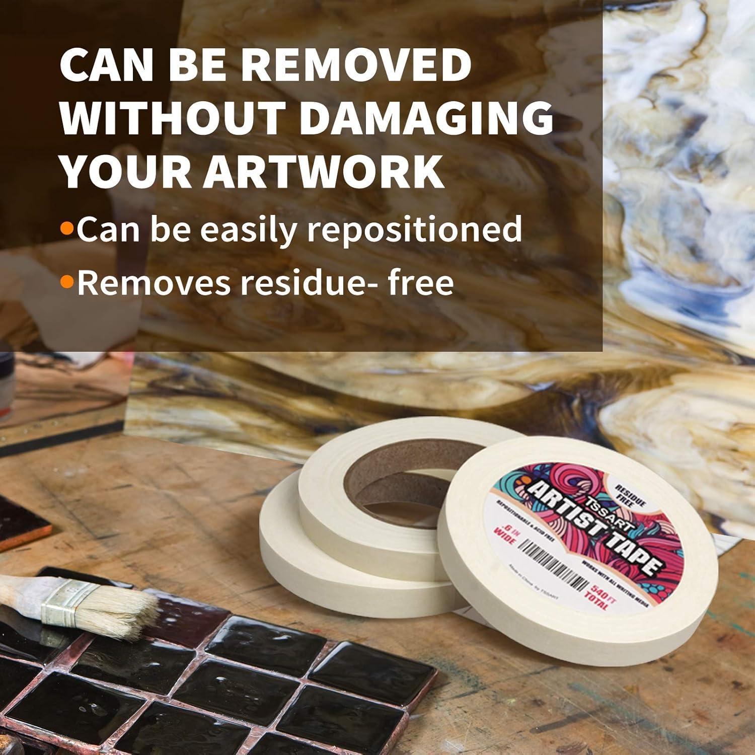 Paquete de 3 Cintas de Artista TSSART 1.52 cm Ancho 54.86 m