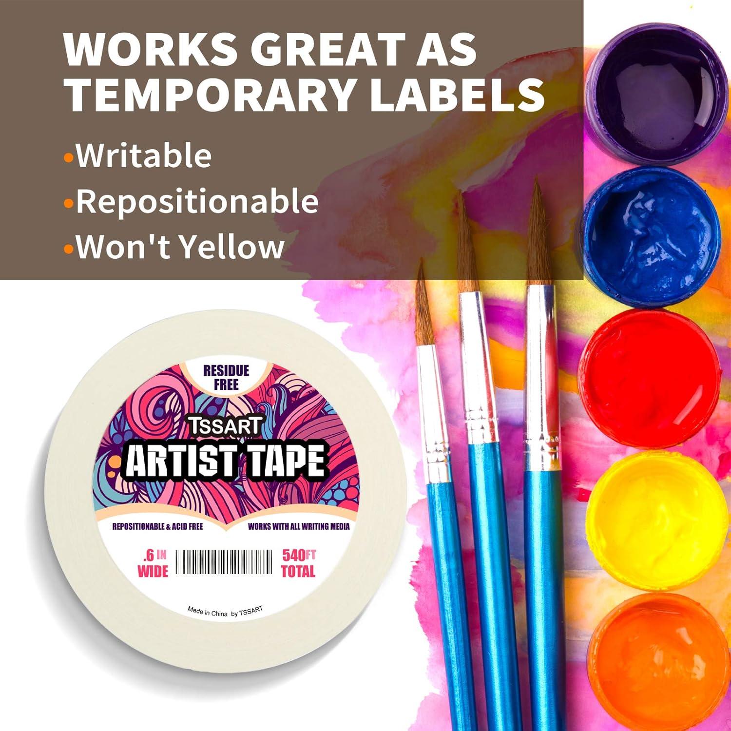 Paquete de 3 Cintas de Artista TSSART 1.52 cm Ancho 54.86 m