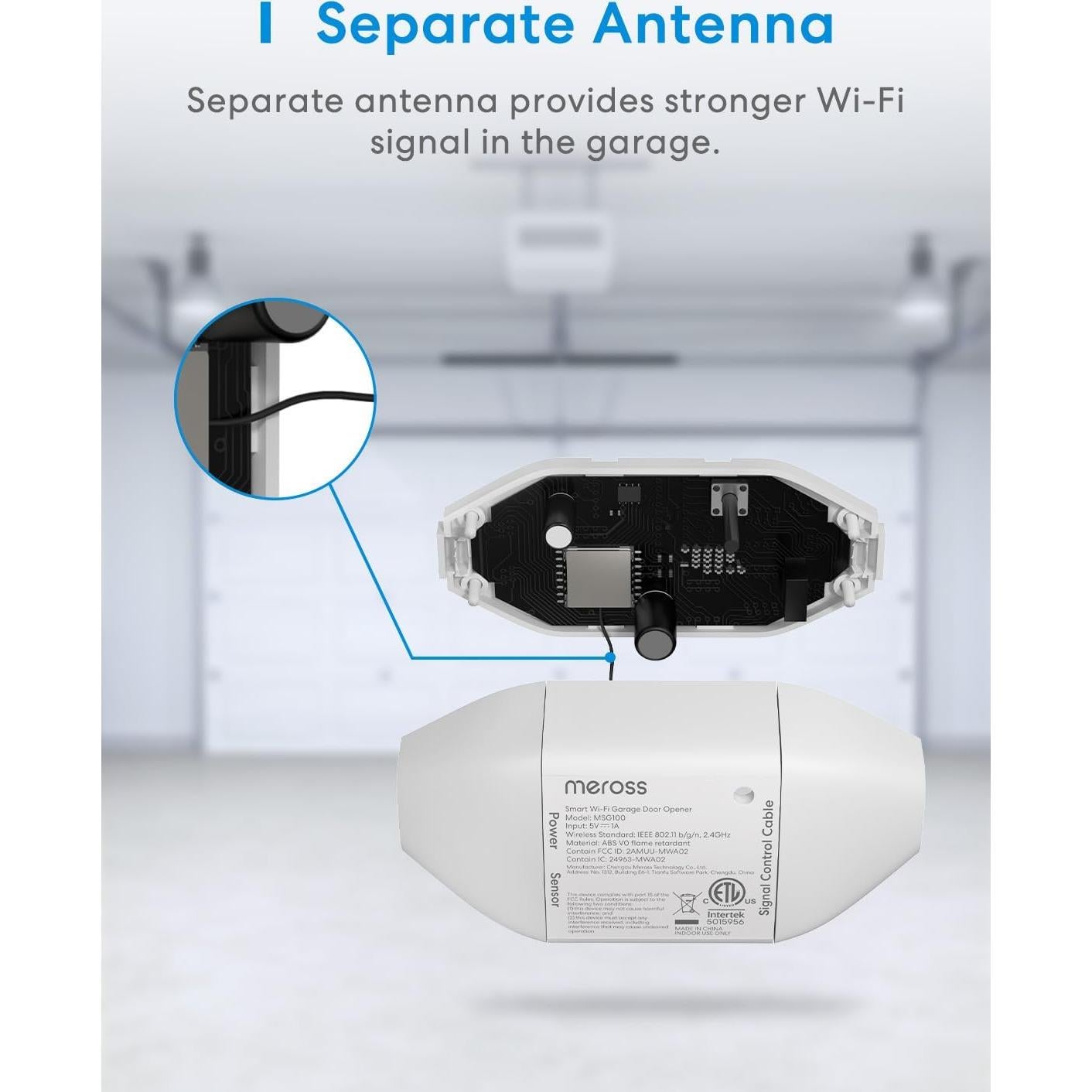 Control Remoto de Puerta de Garaje Inteligente Meross MSG100