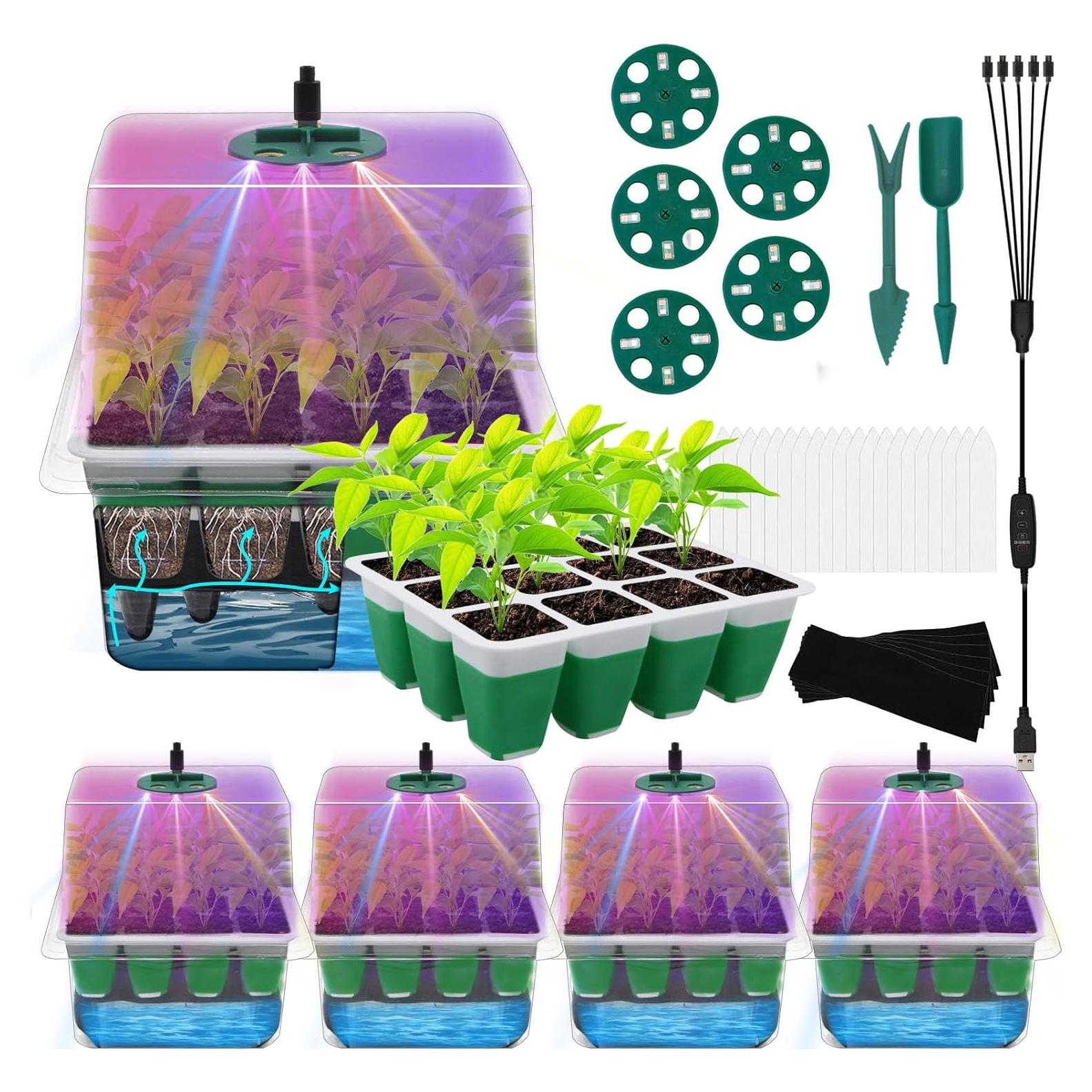 Bandeja de Inicio de Semillas MQHUAYU 60 Celdas Autorriego