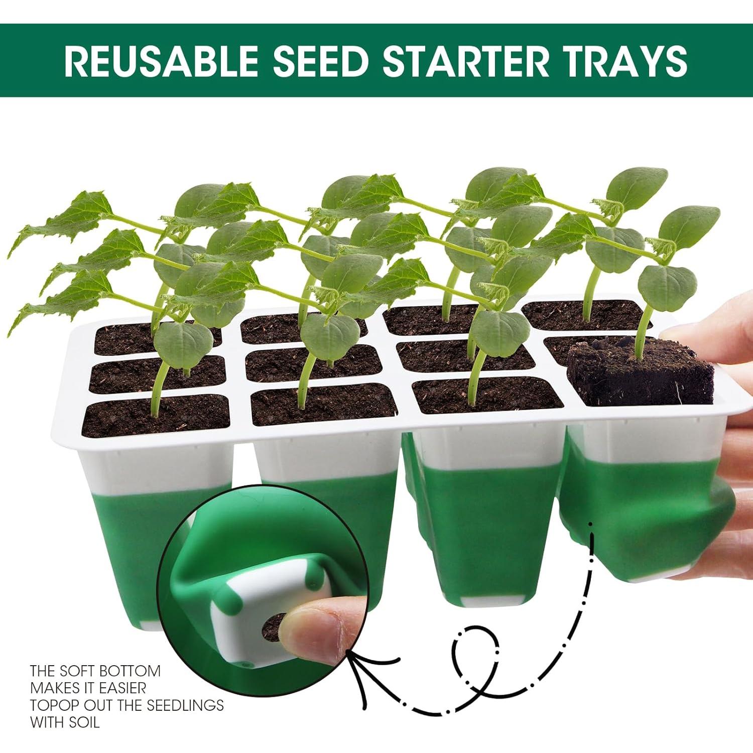 Bandeja de Inicio de Semillas MQHUAYU 60 Celdas Autorriego