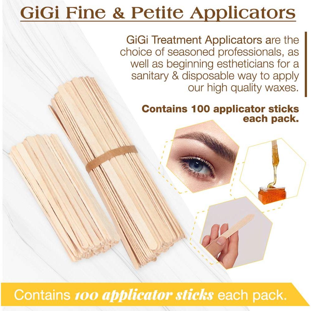 GiGi Palitos de Cera de Madera - Aplicadores Finos 100 Unidades
