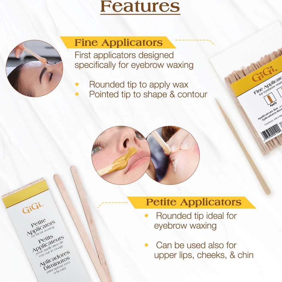 GiGi Palitos de Cera de Madera - Aplicadores Finos 100 Unidades