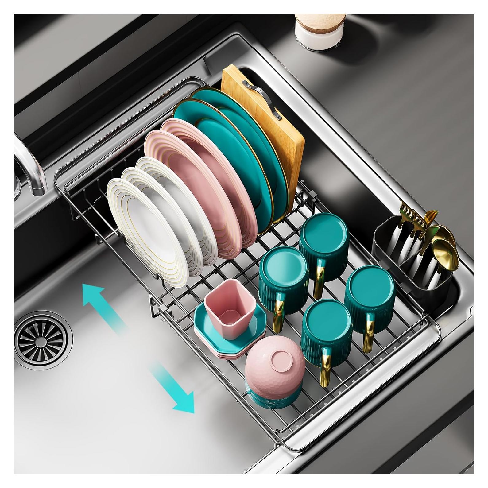 Escurridor de Platos Expandible Urackify 33-50 cm Acero Inoxidable