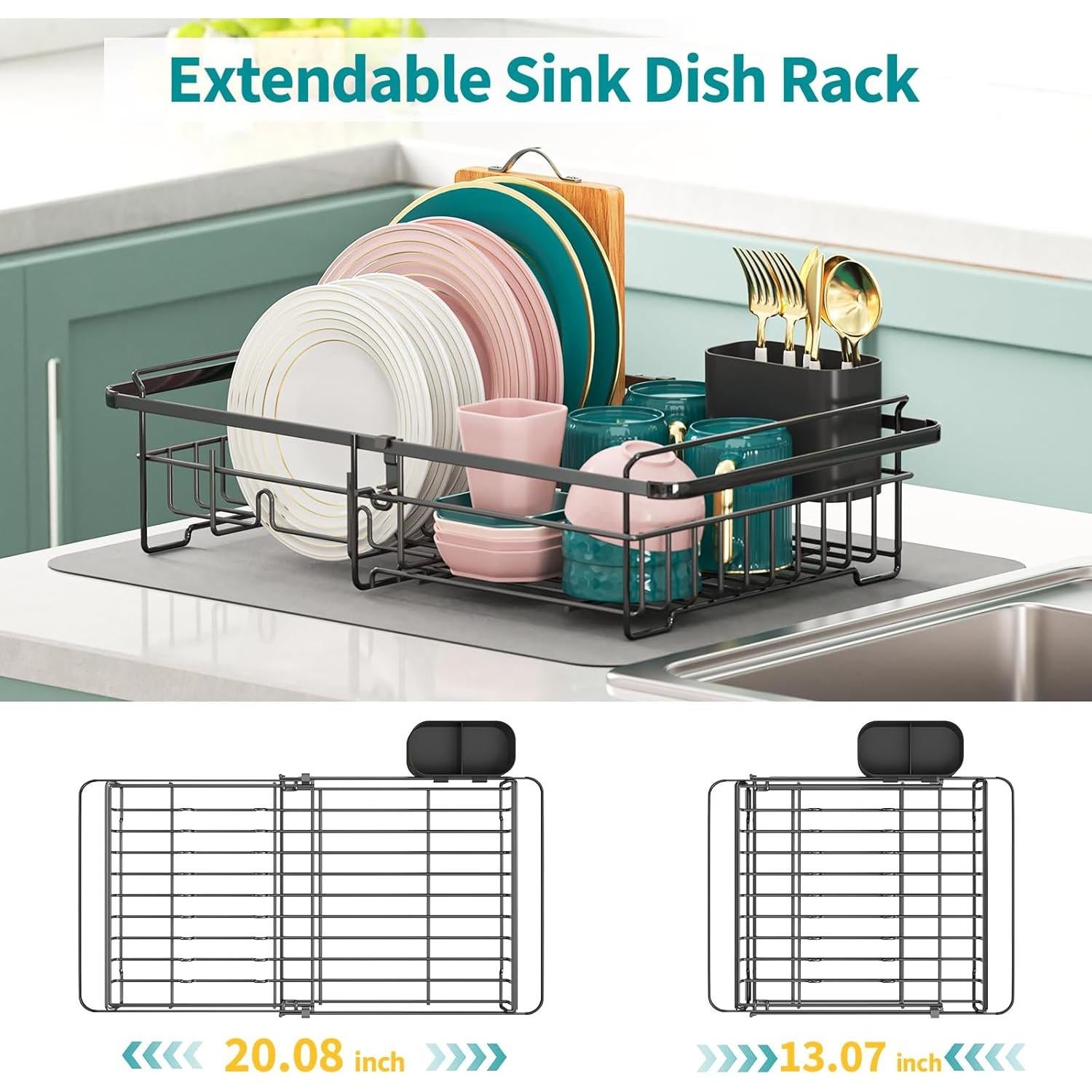 Escurridor de Platos Expandible Urackify 33-50 cm Acero Inoxidable