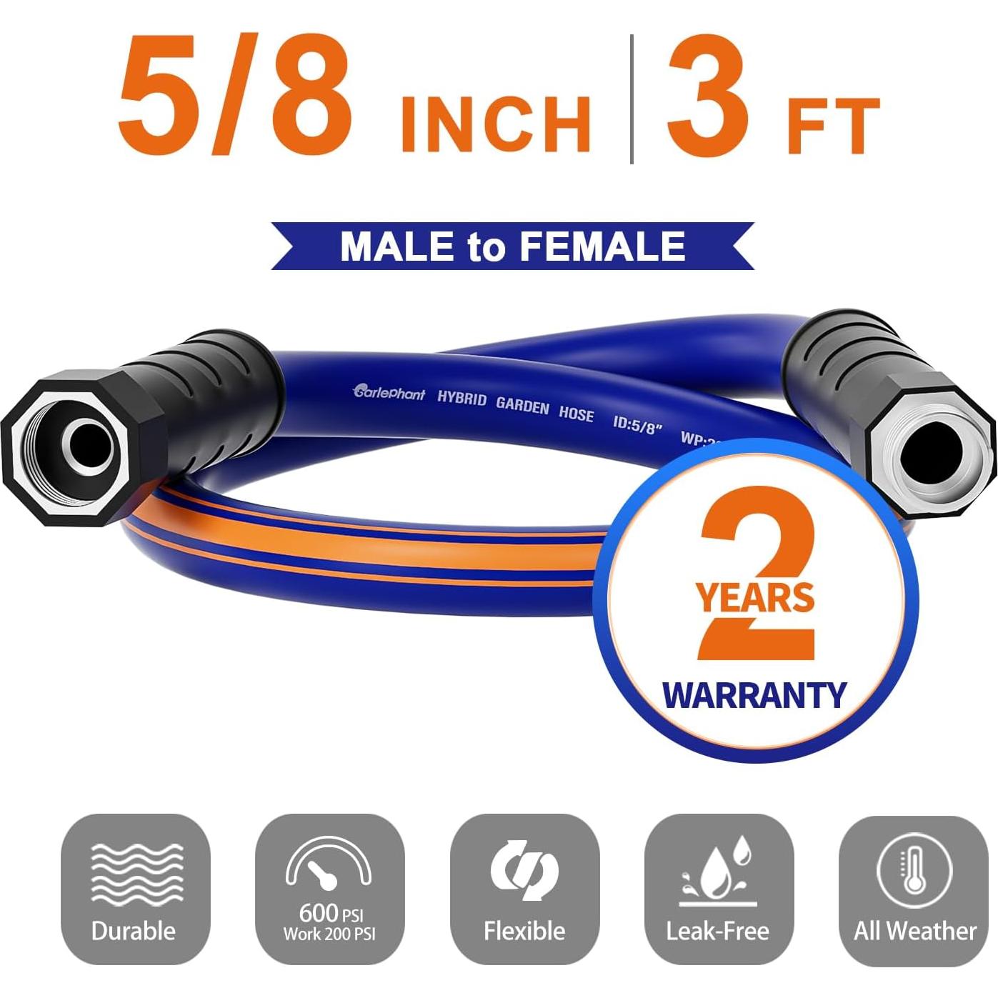 Manguera de Jardín Garlephant 3 pies 70% Caucho 30% PVC