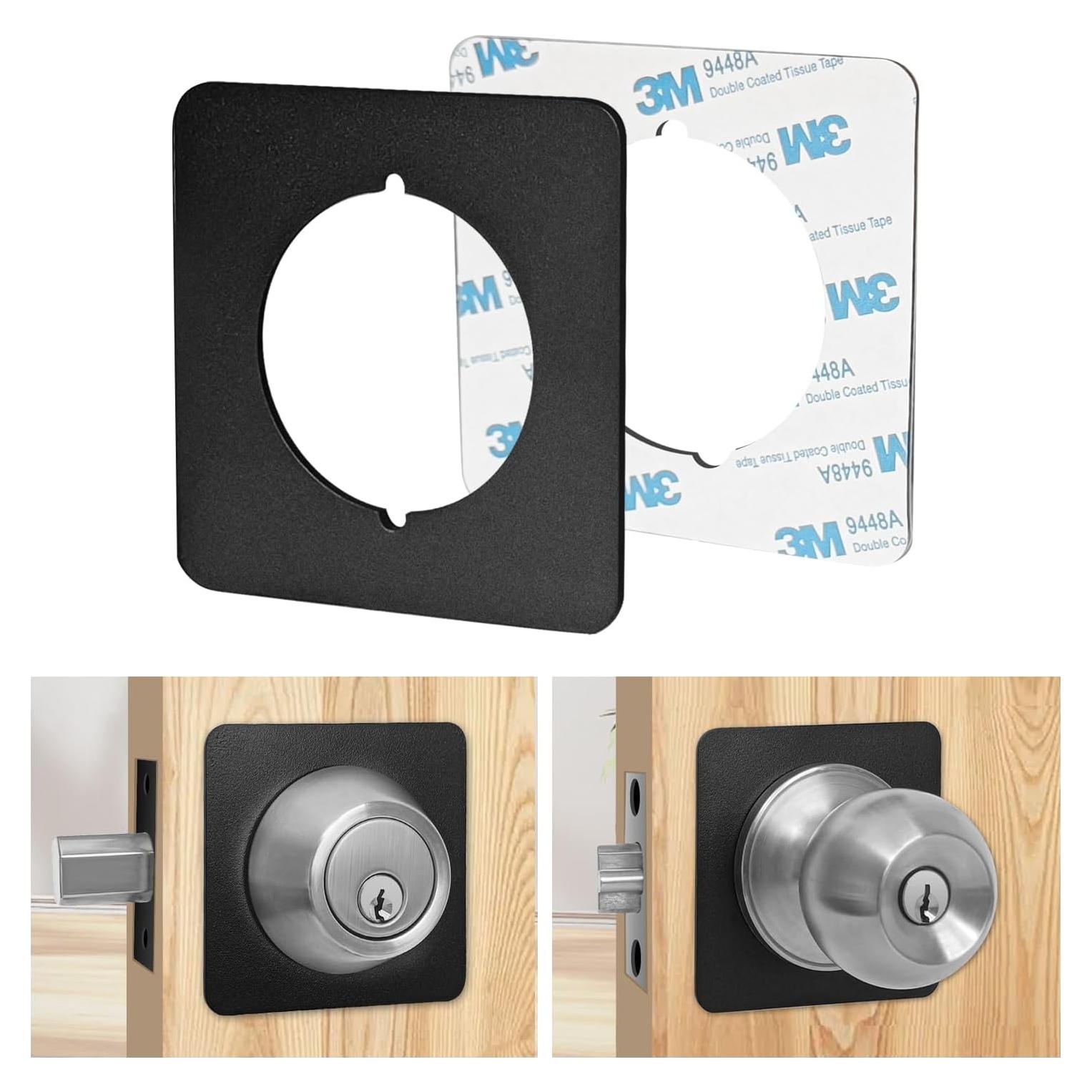 Placas de cicatriz para pomo de puerta MOSECYOU, 2 piezas, negro mate
