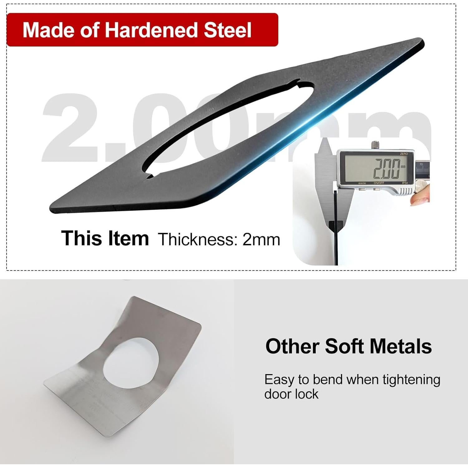 Placas de cicatriz para pomo de puerta MOSECYOU, 2 piezas, negro mate